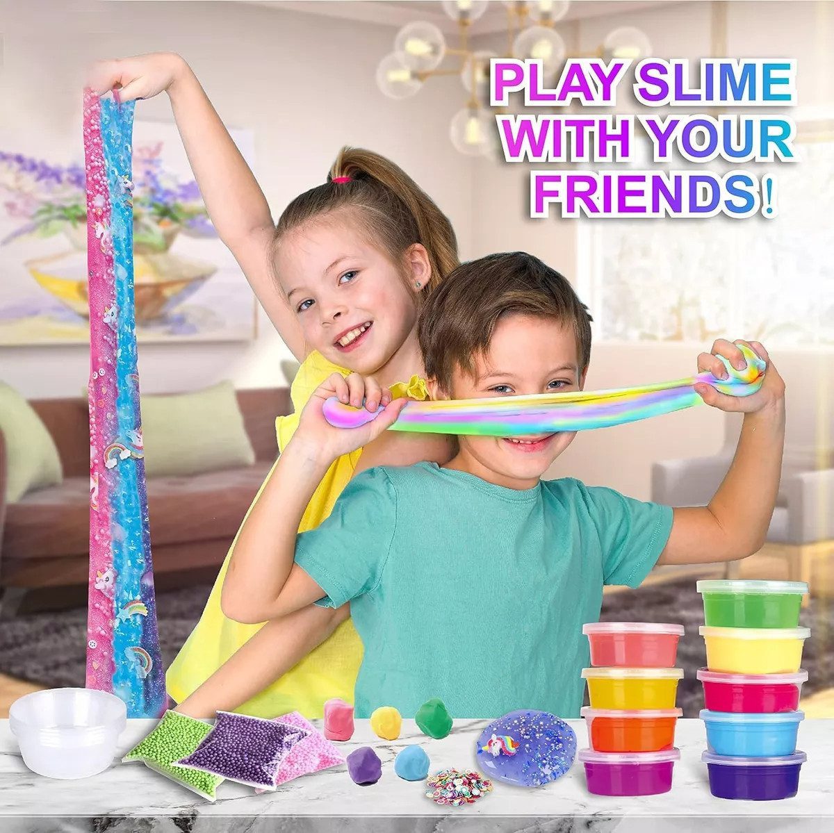 AURIVION Knete Fluffy Butter Slime Set, DIY Zauberknete & magischer Schleim Kit (Set, 30-tlg., für Jungen und Mädchen Party Favor), Dose Modelliermasse Knete wunderschöne Farben Kinder Geschenk)