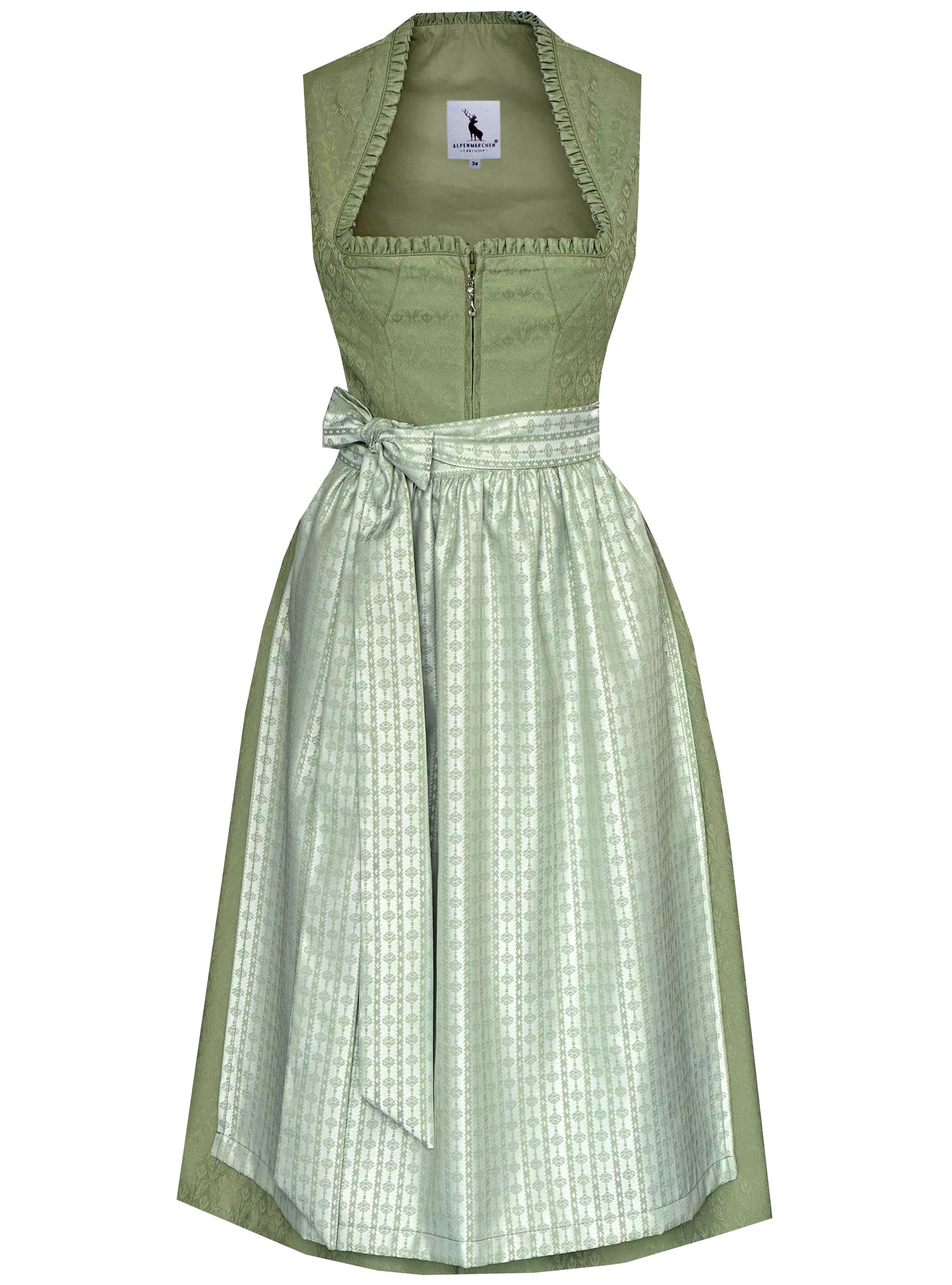 Alpenmärchen Dirndl Midi Dirndl Miranda in hellgrün - ALM1064