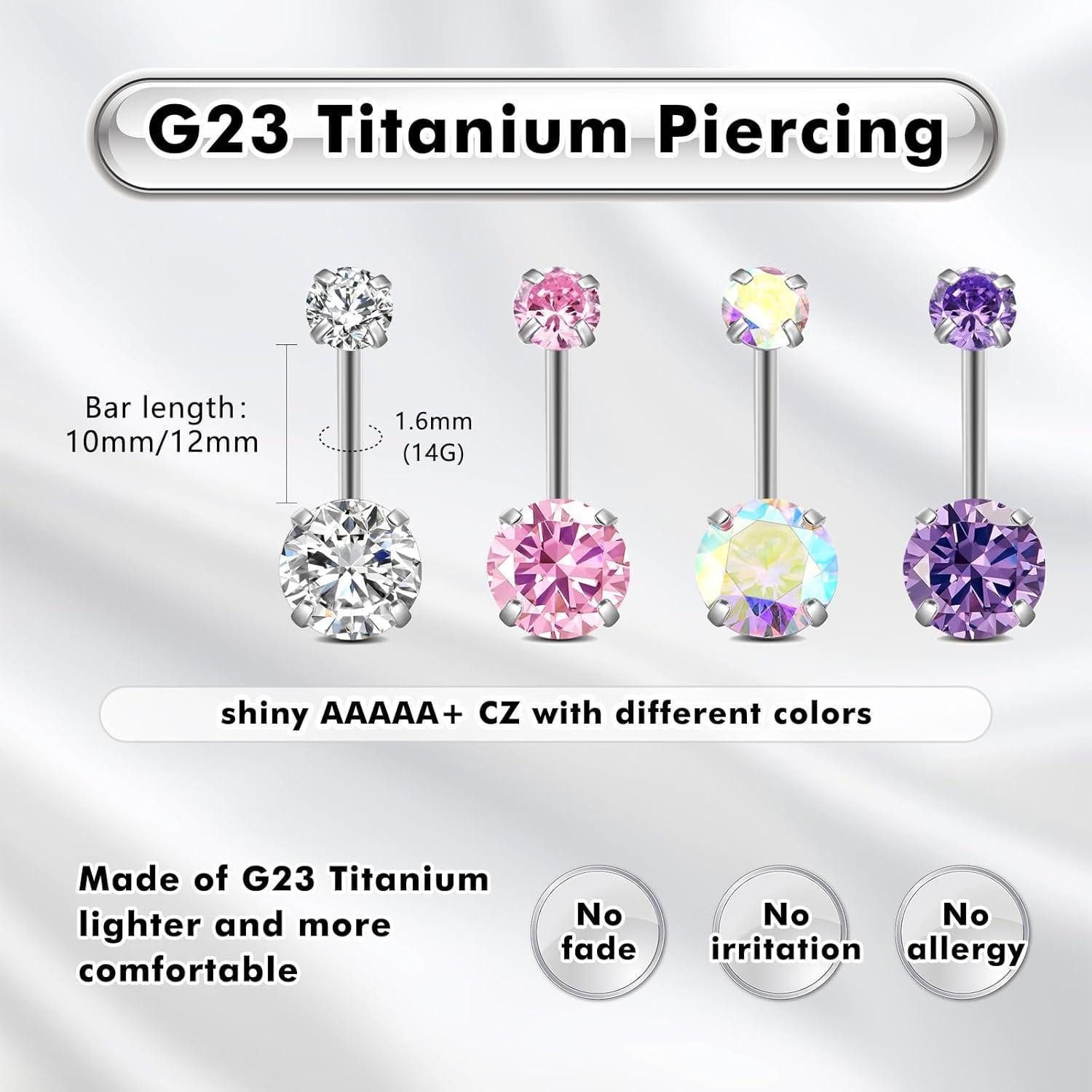 LuxusKollektion Bauchnabelpiercing G23 Titan Bauchnabelpiercing Gold Silber günstig online kaufen