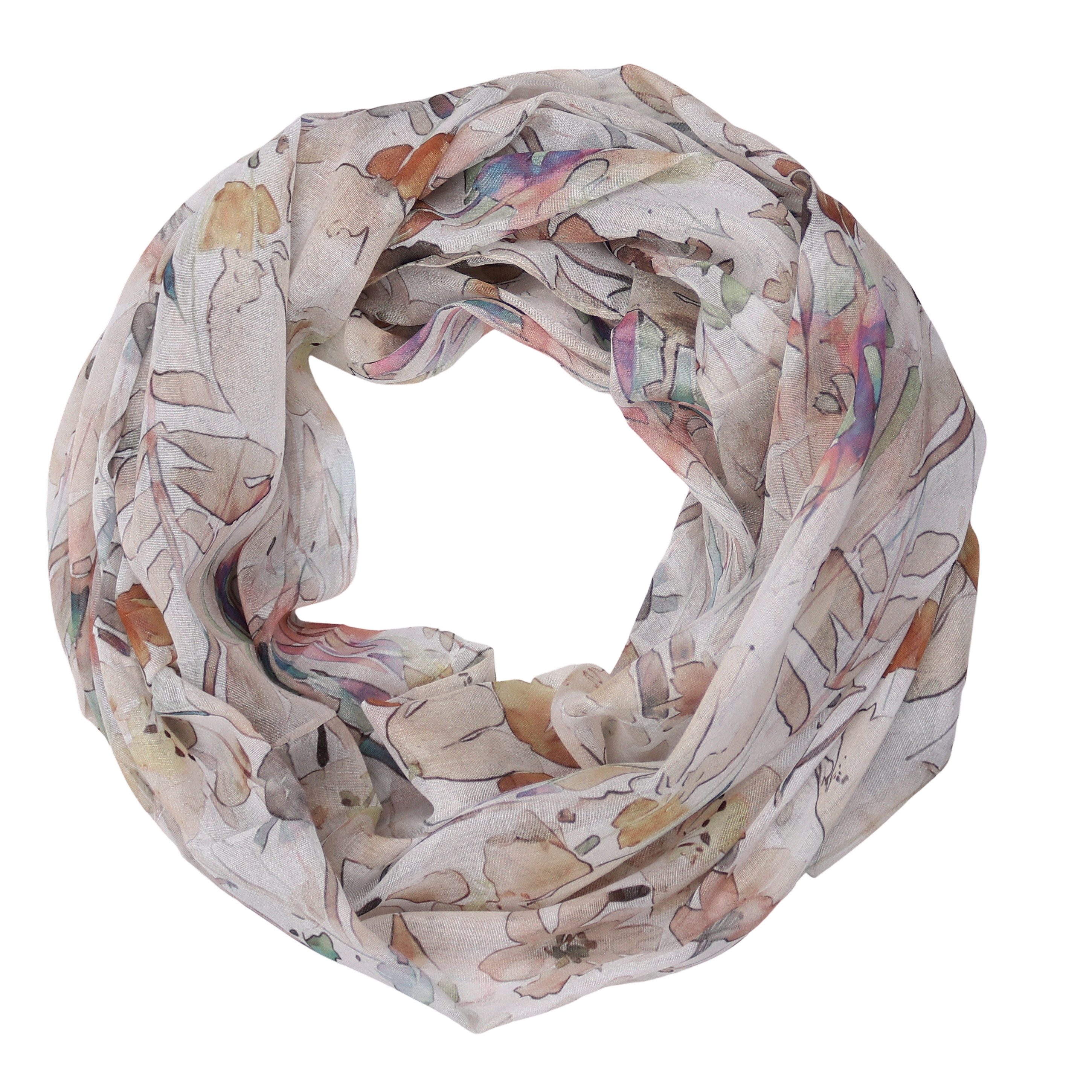MIRROSI Loop Damen Schal mit Tollem Muster Weich aus 100% Viskose, Schlauchschal, (ca.160x48cm, zweimal um den Hals wickelbar), Damen Halstuch Stola ideal für Frühling,Sommer, Herbst