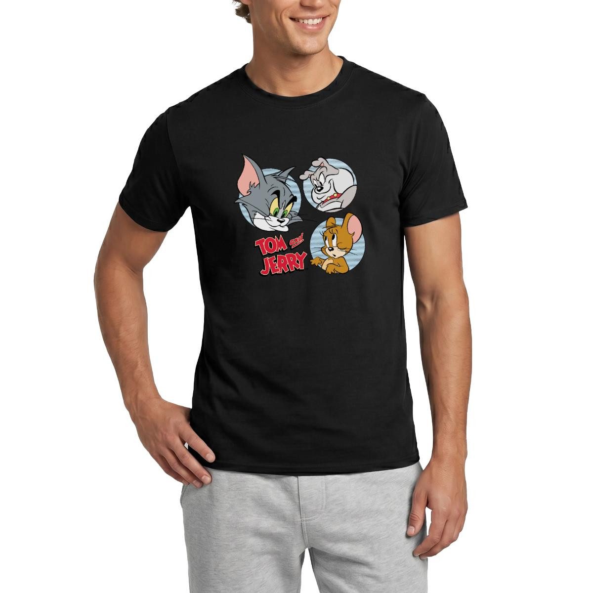 Spreadshirt T-Shirt Tom Und Jerry Spike, Tom und Jerry Kacheln Männer T-Shirt (1-tlg)