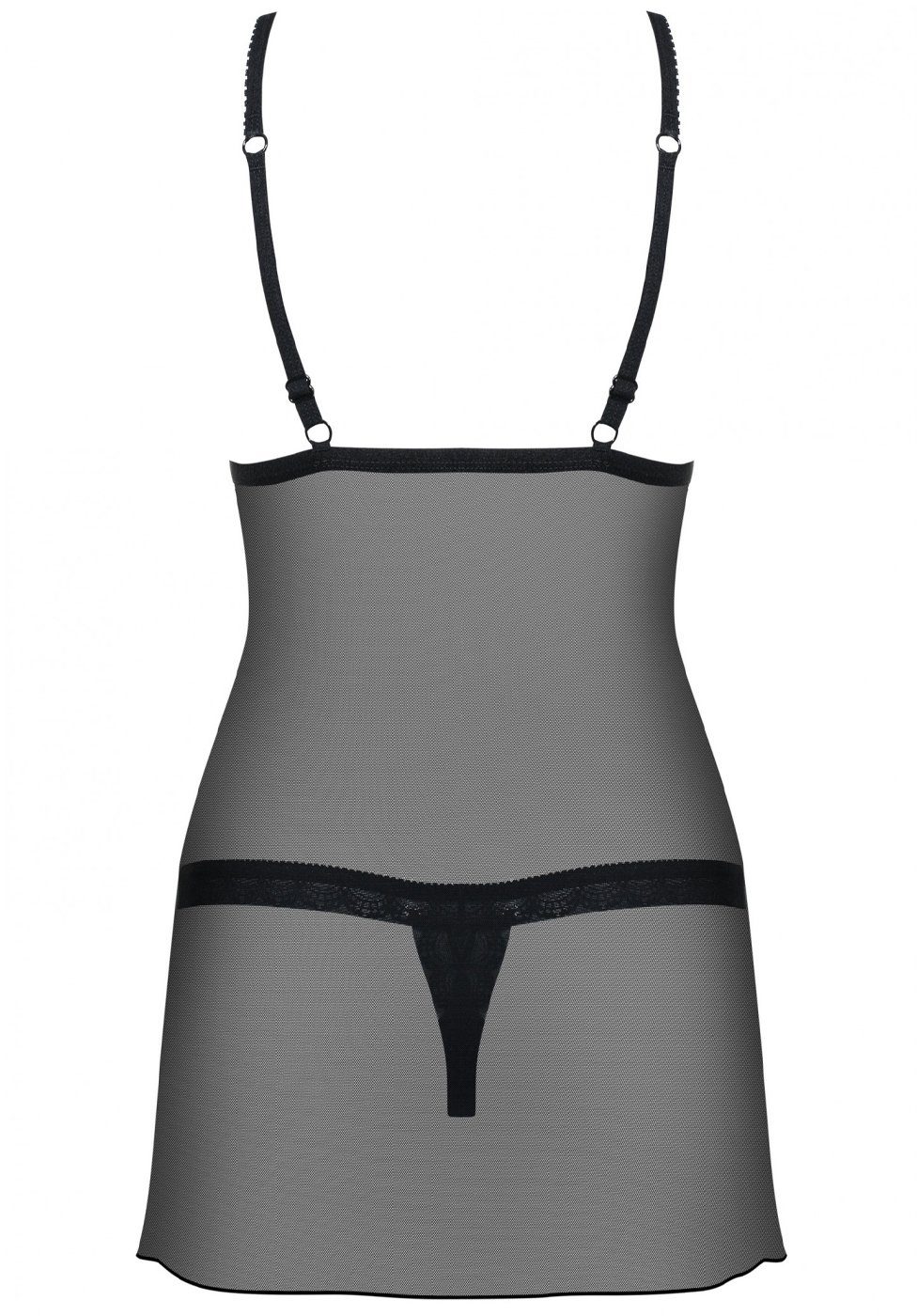 Obsessive Negligé Negligé und Tanga transparent - schwarz (2-tlg) transparent