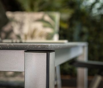 MWH Gartentisch Loft-Tisch Elements, 160 x 90 x 74 cm, Aluminium, Hochwertiger Gartentisch mit Aluminum-Gestell und Creatop-Tischplatte