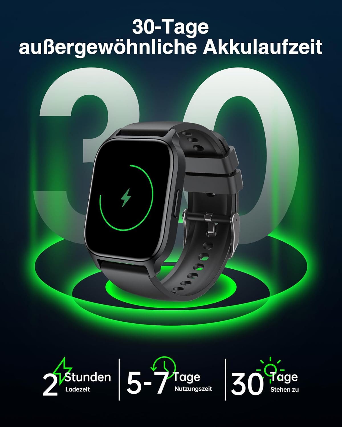 Zevelora Herren-Damen-mit-Telefonfunktion Smartwatch (1,85 Zoll, Android/iOS), mit 112+ Sportmodi Fitness-Tracker Schrittzähler, SchlafüBerwachung – Bild 5 von 5
