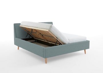 meise.möbel Holzbett Polsterbett Frieda, eisblau, 140/160/180 x 200 cm, verschiedene