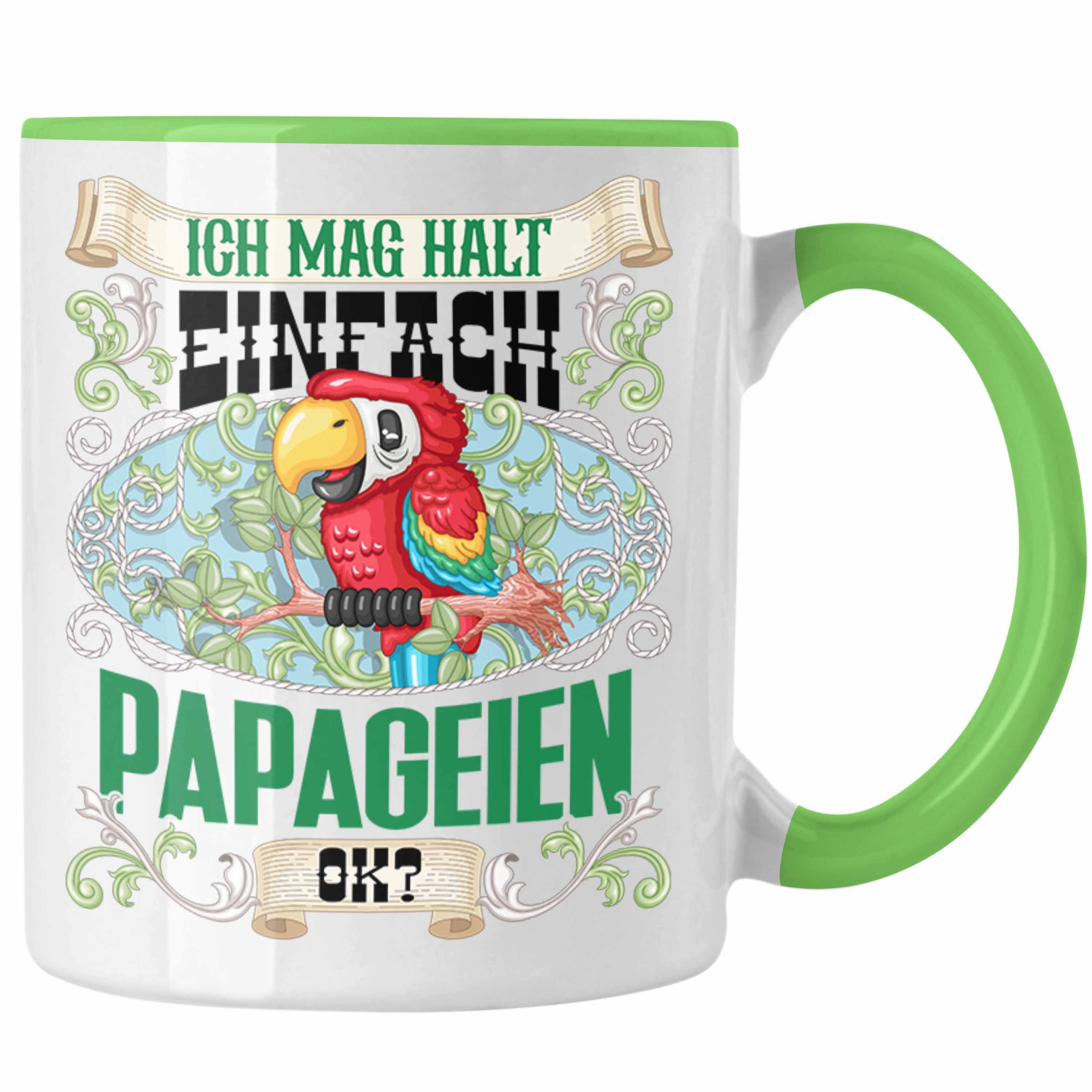 Papageien Tasse Mag ok für Besitz Tasse Ich Einfach Grün Trendation Halt Geschenk Papageien