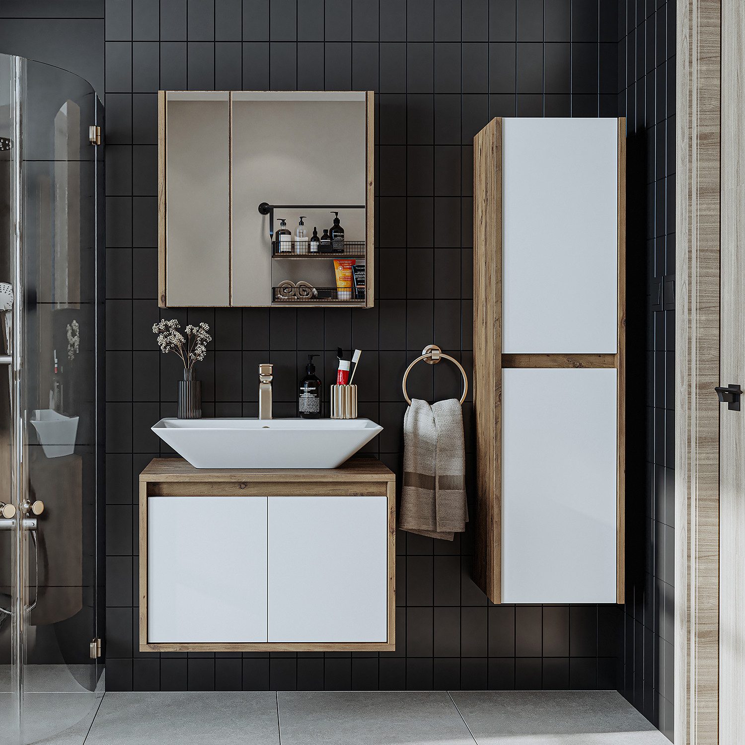 Roomart Badmöbel-Set, (Badmöbel Set 65cm Unterschrank günstig online kaufen