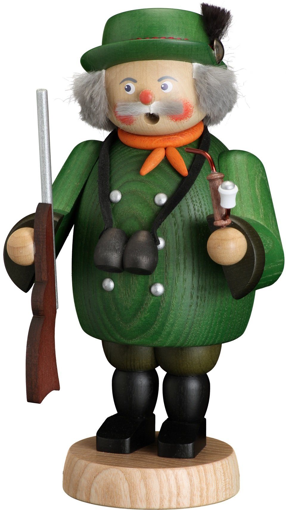 Seiffener Volkskunst Räuchermännchen Räuchermann Jäger, (1 St), Handarbeit aus dem Erzgebirge