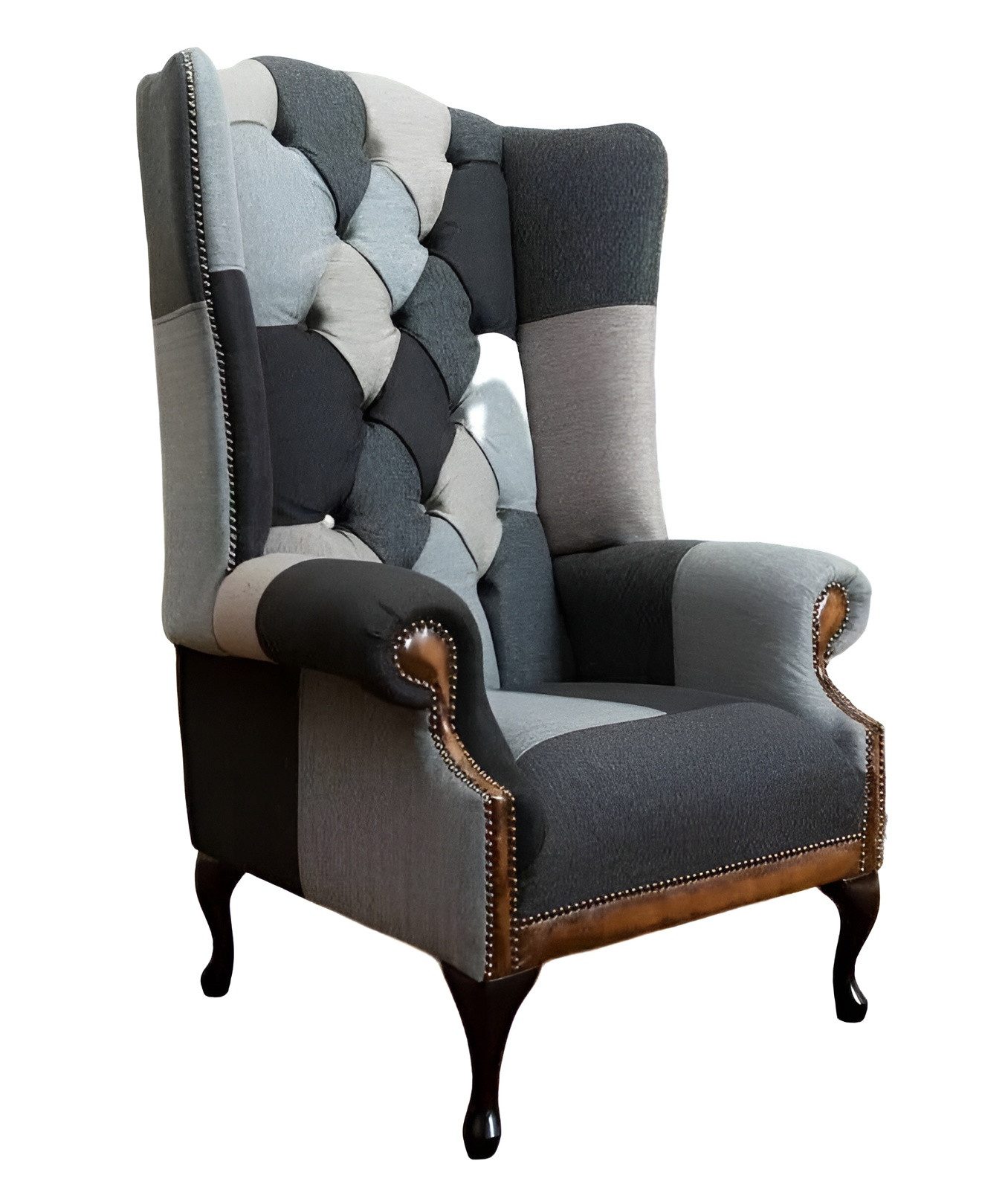 Xlmoebel Ohrensessel Chesterfield Sessel aus hochwertigem Stoff in klassischem Design (Sessel), Hergestellt in Europa