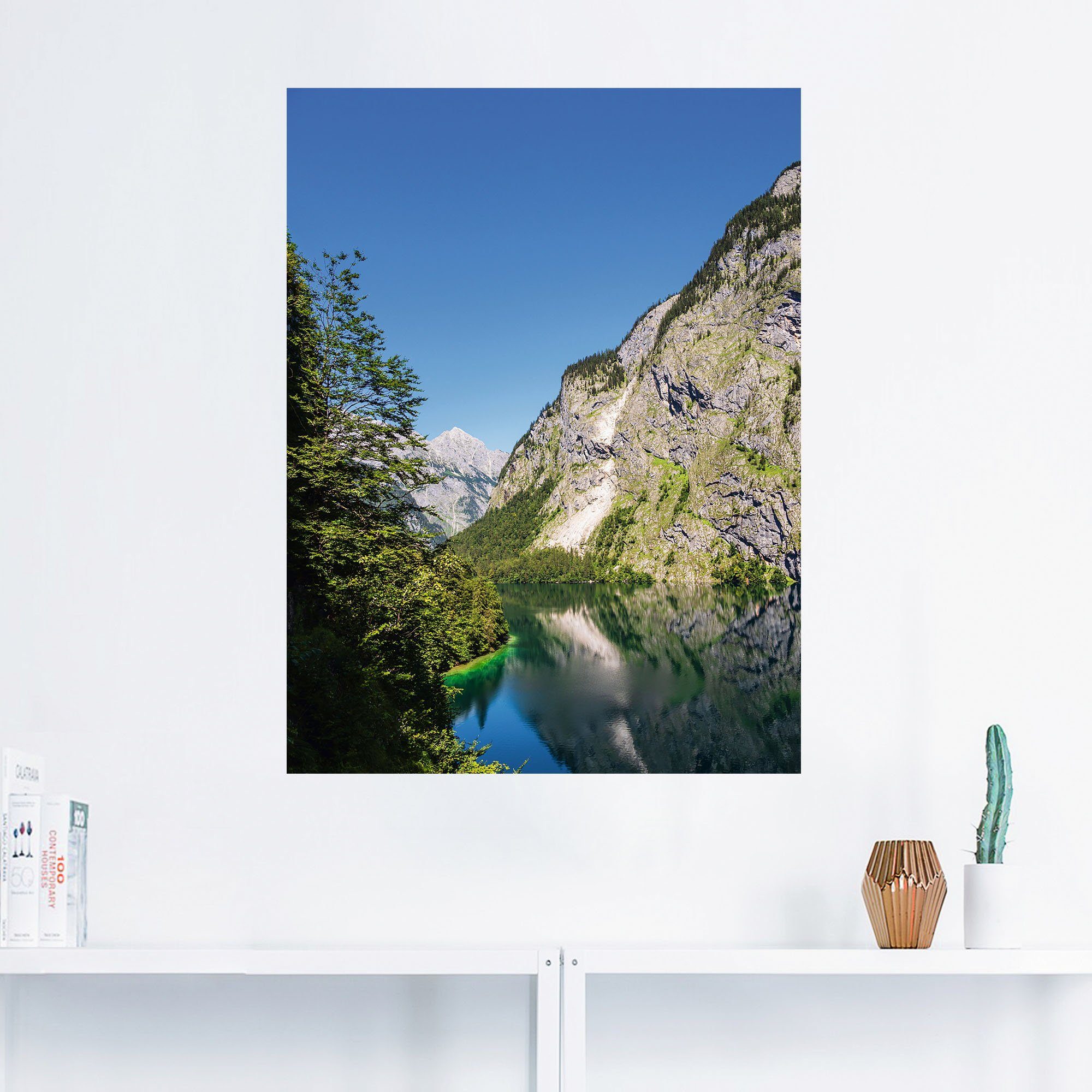 Artland (1 oder Berchtesgadener & blau versch. Poster Wandbild Leinwandbild, Alpenbilder in Wandaufkleber in Bayern, als Obersee Land St), Alubild, Berge Größen
