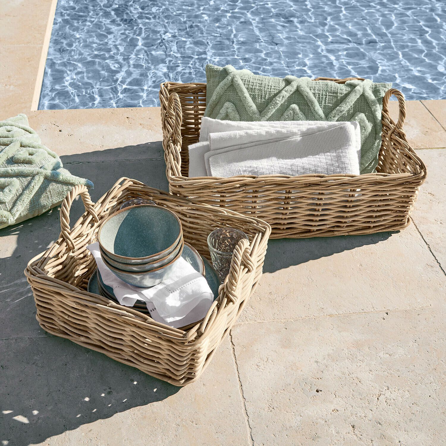 Mirabeau Dekokorb Korb 2er Set Selwooden braun (2er Set, 2er Set)