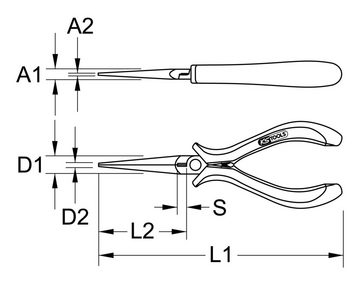 KS Tools Telefonzange, Feinmechanik, 160 mm