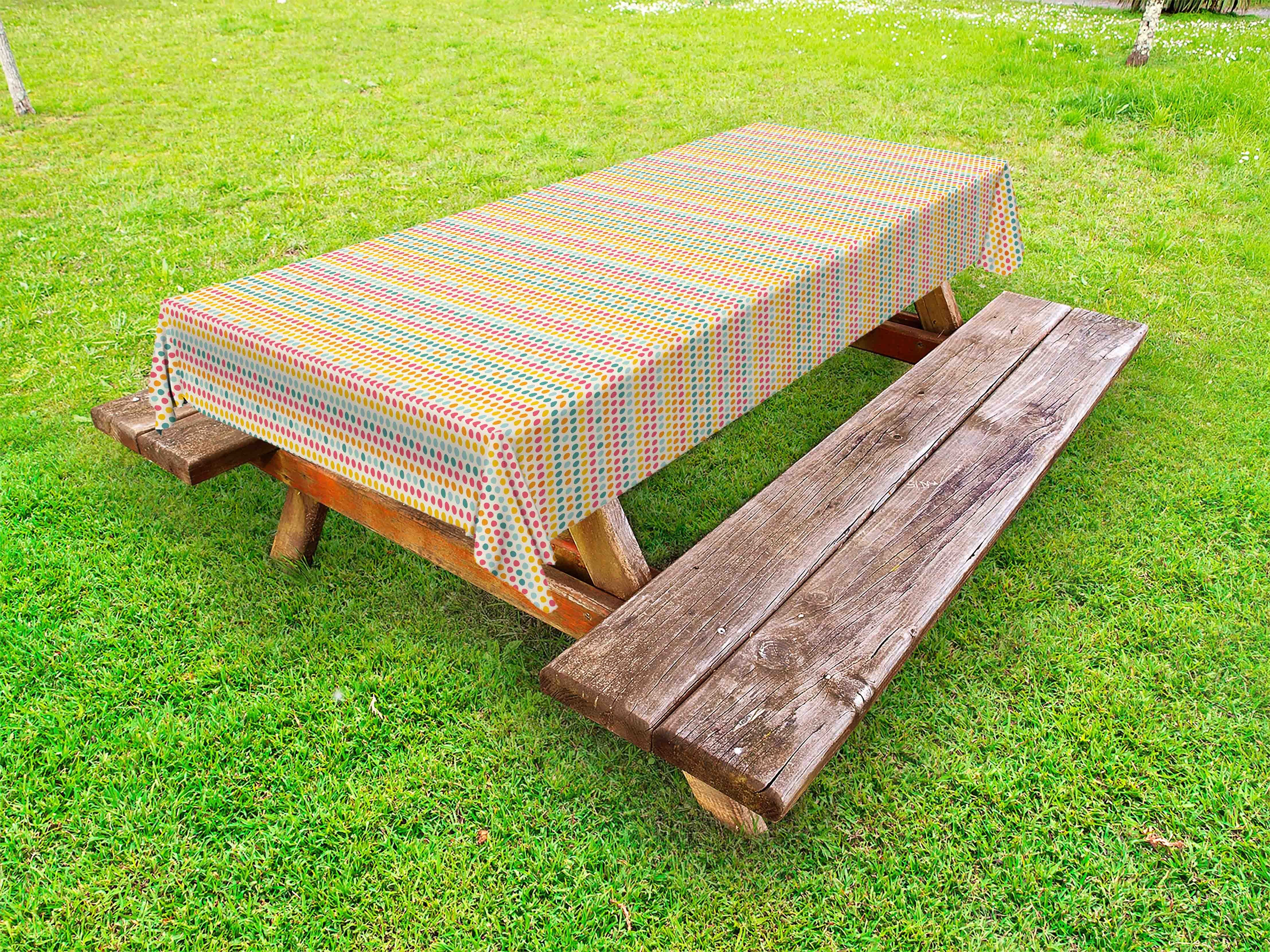 Abakuhaus Tischdecke dekorative waschbare Picknick-Tischdecke, Abstrakt Bunte Unregelmäßige Blots