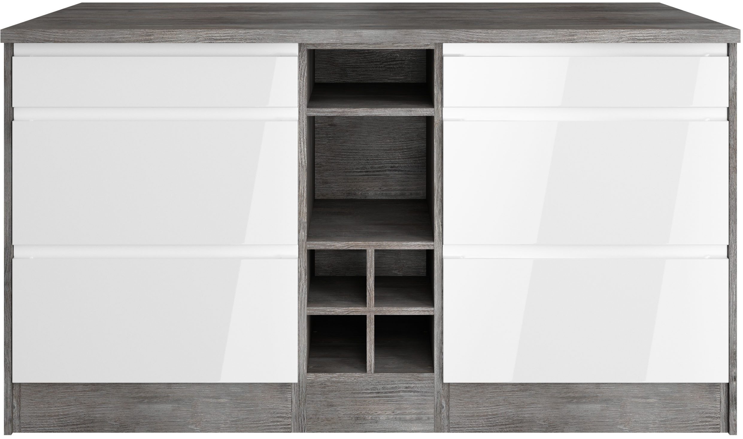 KOCHSTATION Kücheninsel "KS-Virginia" Breite 153 cm, MDF-Fronten, Flaschenr günstig online kaufen