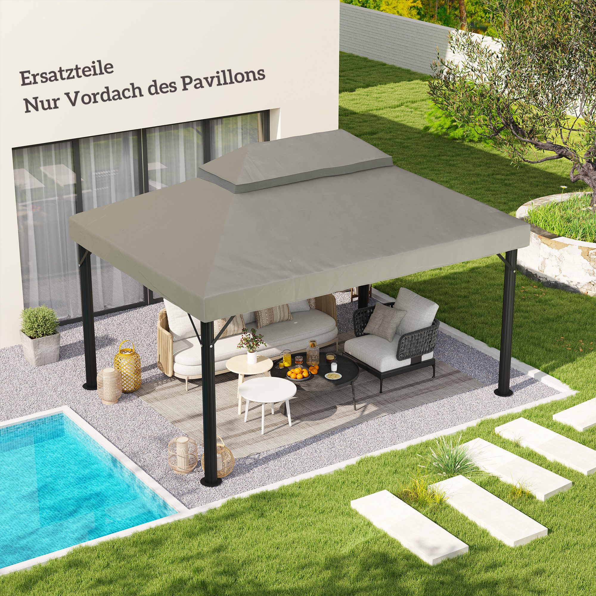 Outsunny Pavillon-Ersatzdach 3 x 4 m, günstig online kaufen