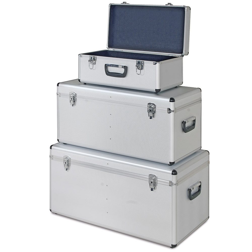 BRB-Lagertechnik Transportbehälter Alurahmen-Transportboxen, 3er-Set, Farbe silber, Praktisch, sicher und vielseitig einsetzbar!