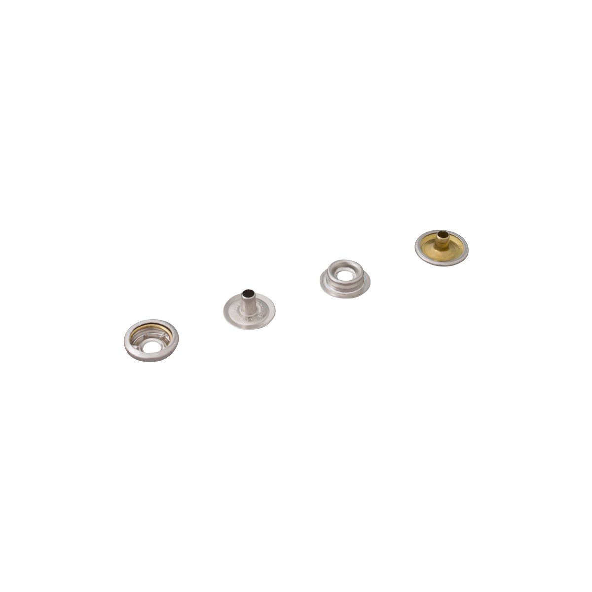 LYSEL® Druckknopf Druckknöpfe 15mm Messing vernickelt rostfrei, 5 mm [H]