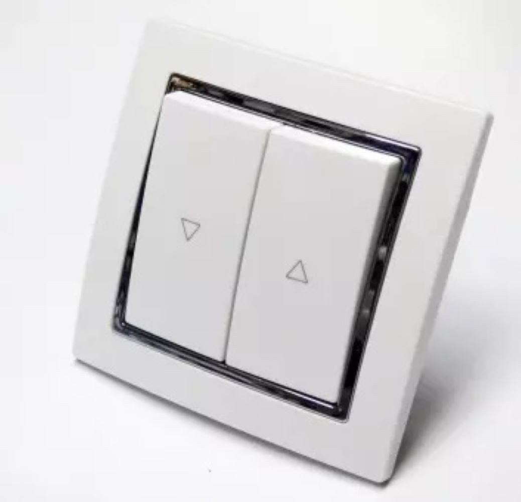 Lichtideen Schalter 5757 Levina S Rolladen Taster silberner Rand 10 Ampere (Taster, Schalter, Anennendose, Steckdose mit USB lieferbar)