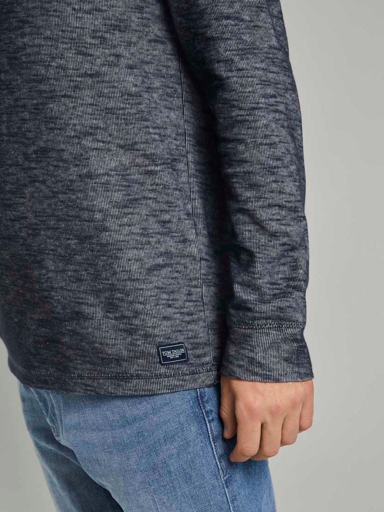TOM TAILOR Rundhalsshirt Double Face Longsleeve (1-tlg)