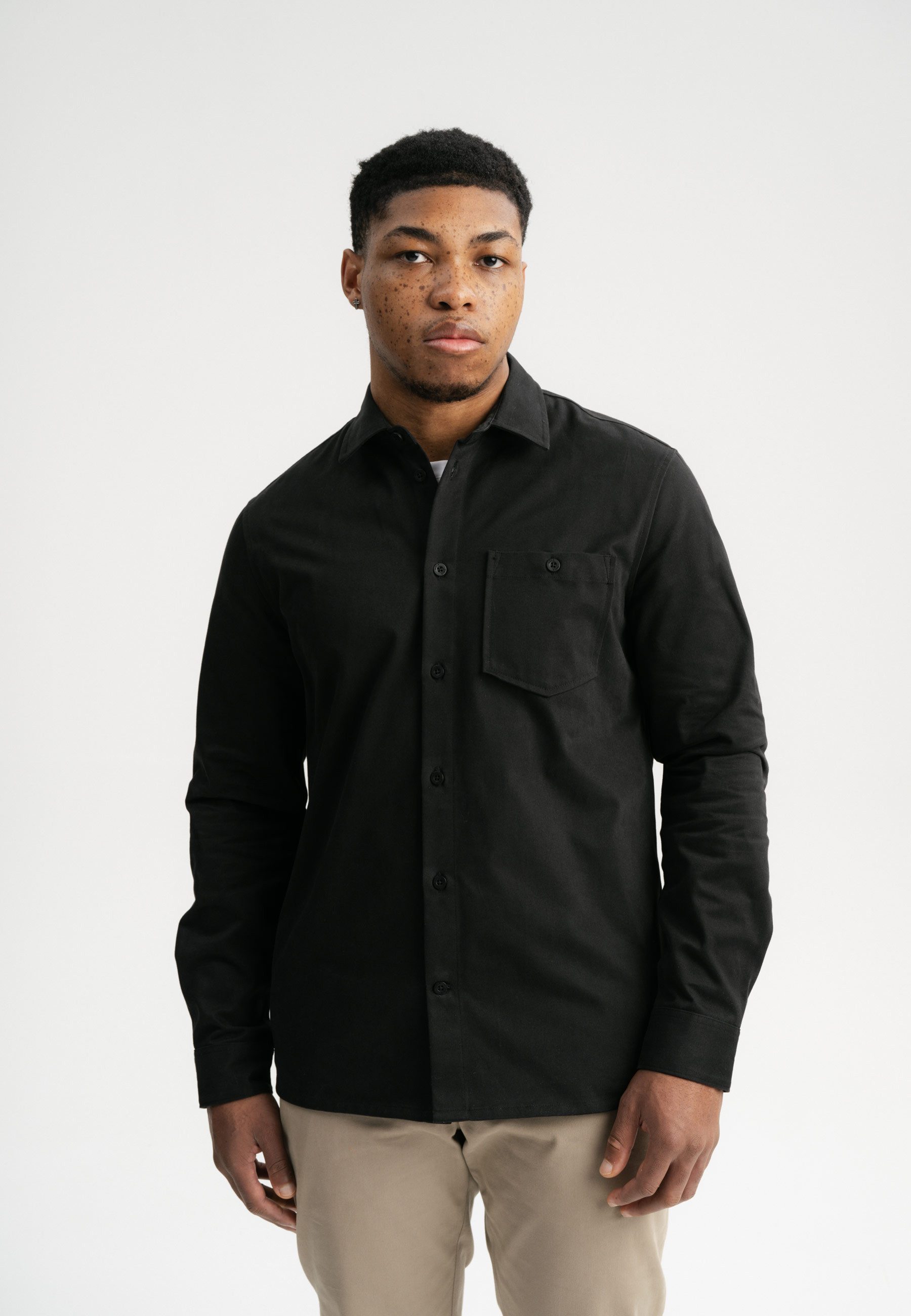 MELA Langarmhemd Herren Twill Hemd ASHUTOSH clean