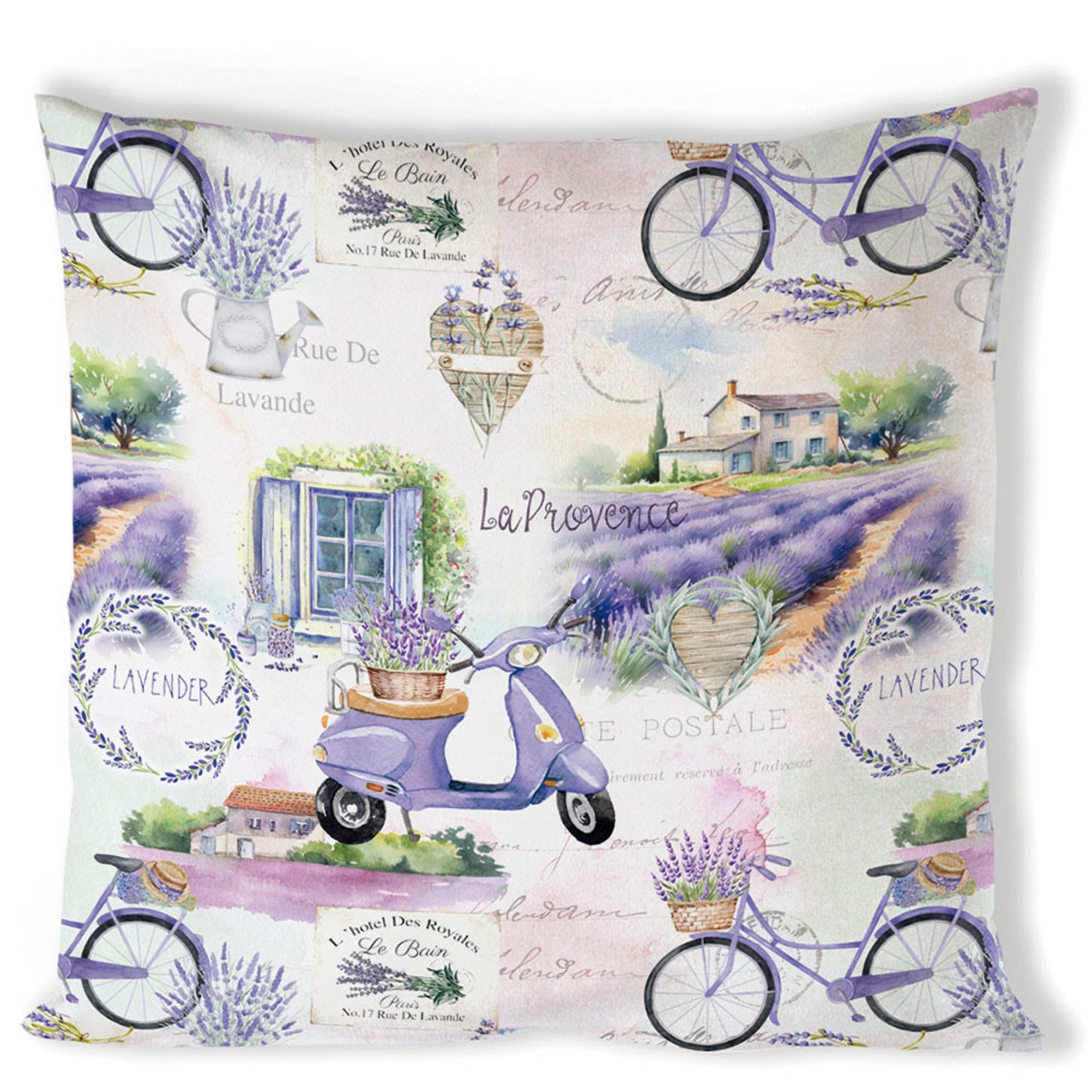 Ambiente® Dekokissen La Provence, Dekokissen Kissenbezüge ohne Füllung Baumwolle 40x40 cm