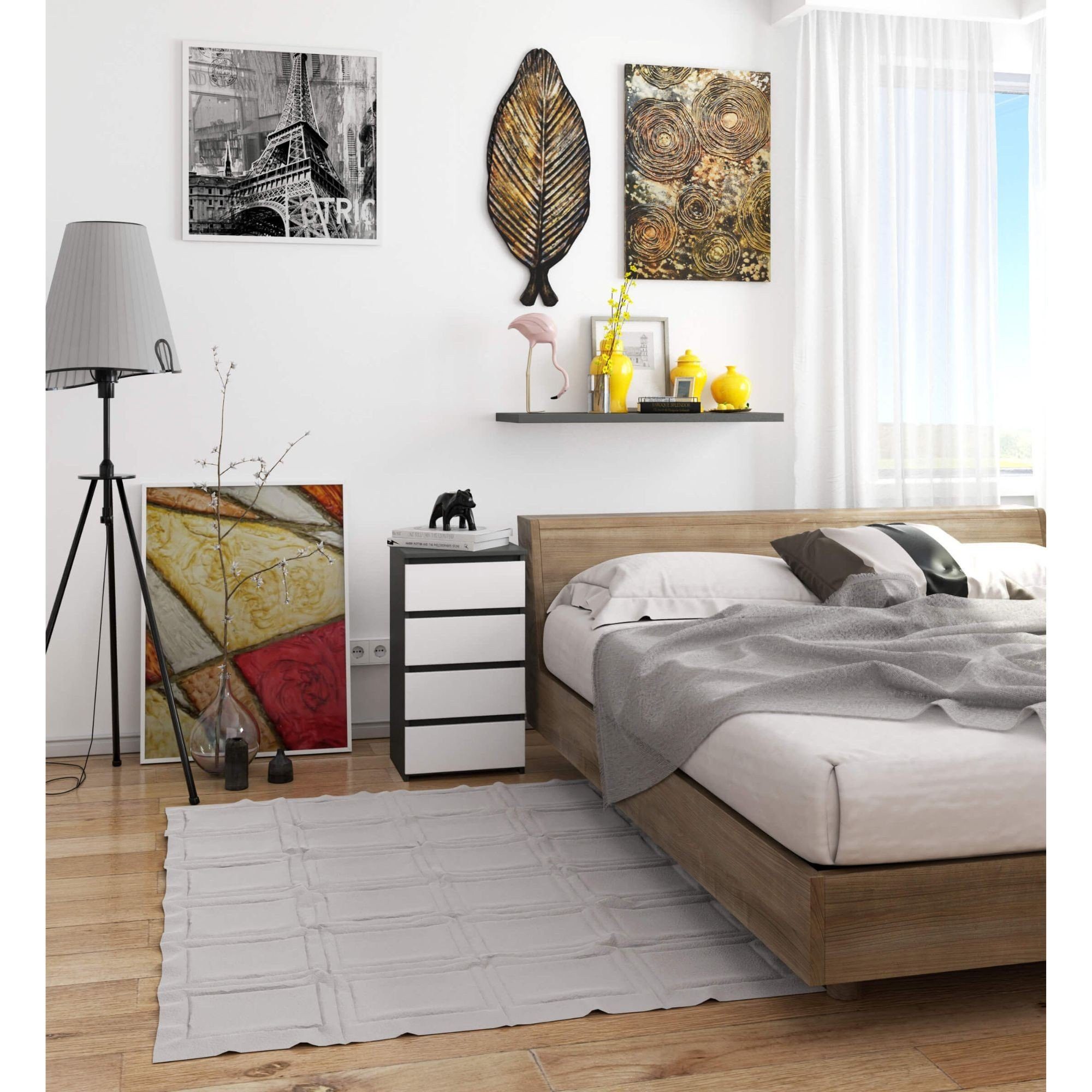 Raumhirsch Furniture Kommode mit 4 Schubladen 40 cm breit Holz Schrank, Highboard / Kommode 40 cm, Sideboard Organizer für jeden Raum