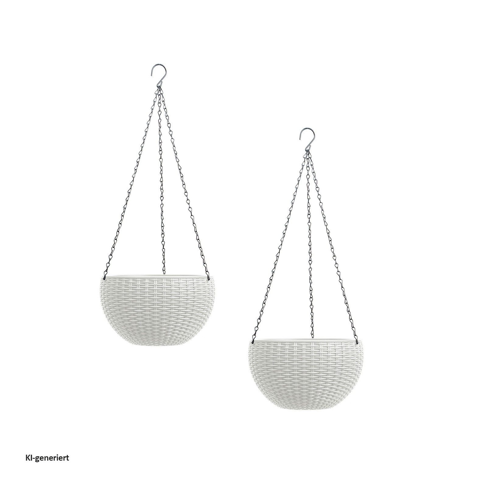HTI-Living Blumenampel 2er Set Rattanoptik Weiß (Set, 2 St., 2 Blumenampeln), Blumentopf hängend Kunststoff. Reduzierter Preis € 15,99. Unverbindliche Preisempfehlung € 29,99