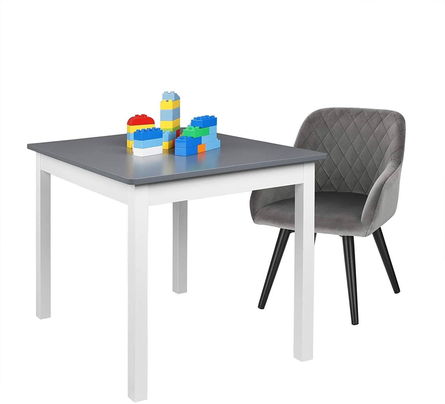 Stuhl, Metallbeine, Rückenlehne, Samtstoff Woltu Grau Kinderstuhl mit