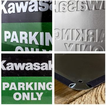 Nostalgic-Art Metallschild Blechschild 30 x 40 cm - Kawasaki - Kawasaki Parking Only Green