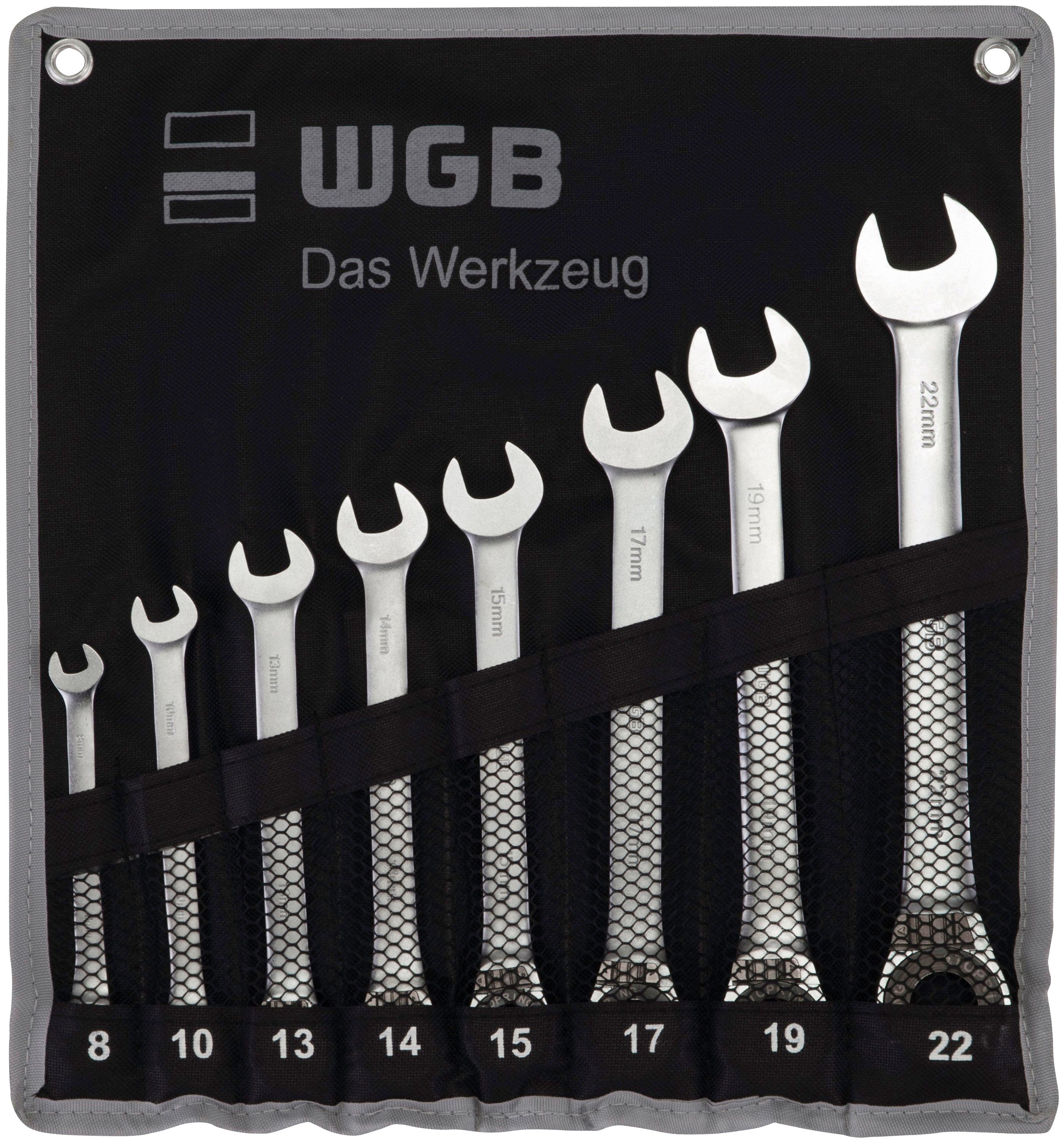 WGB Das Werkzeug Maulschlüssel 235 RT St), Stahl 8 (Set, Ringmaulschlüssel mit Ratsche