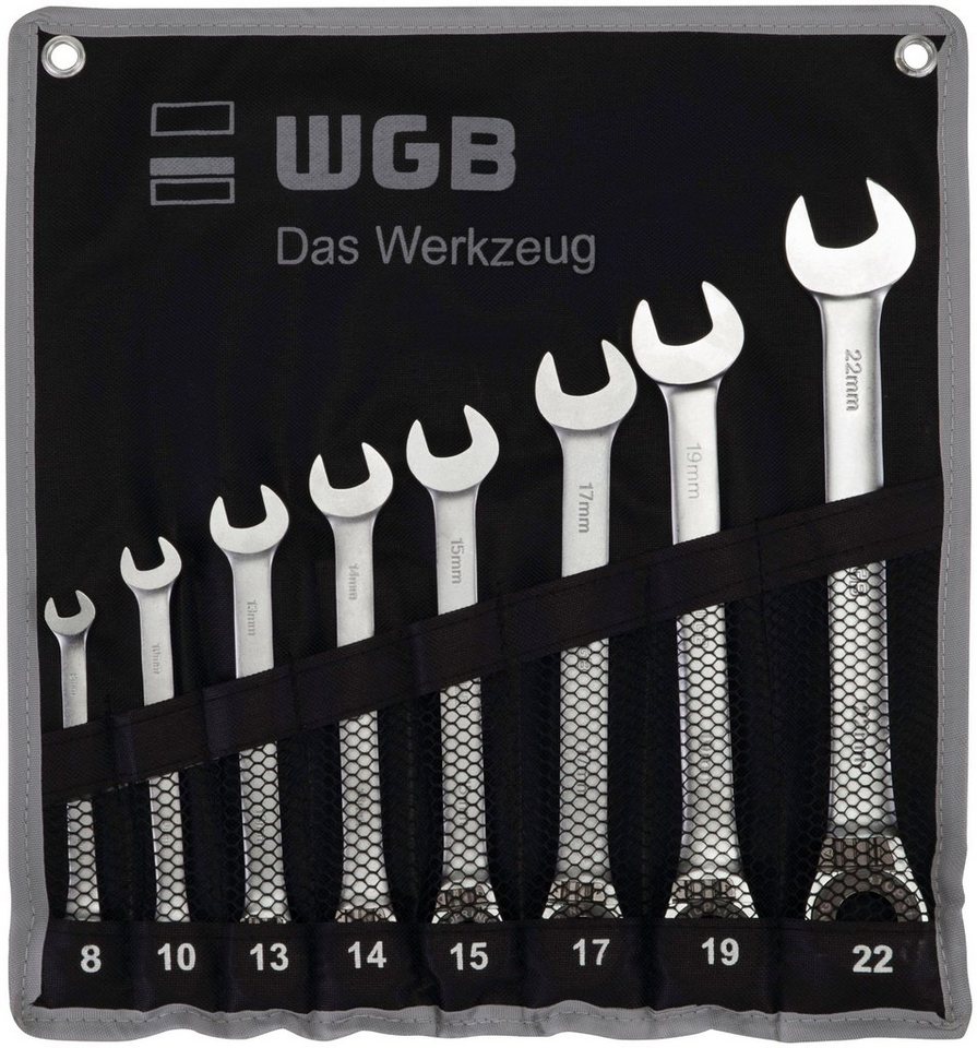 WGB Das Werkzeug Maulschlüssel 235 RT Ringmaulschlüssel (Set, 8 St), mit  Ratsche, Stahl