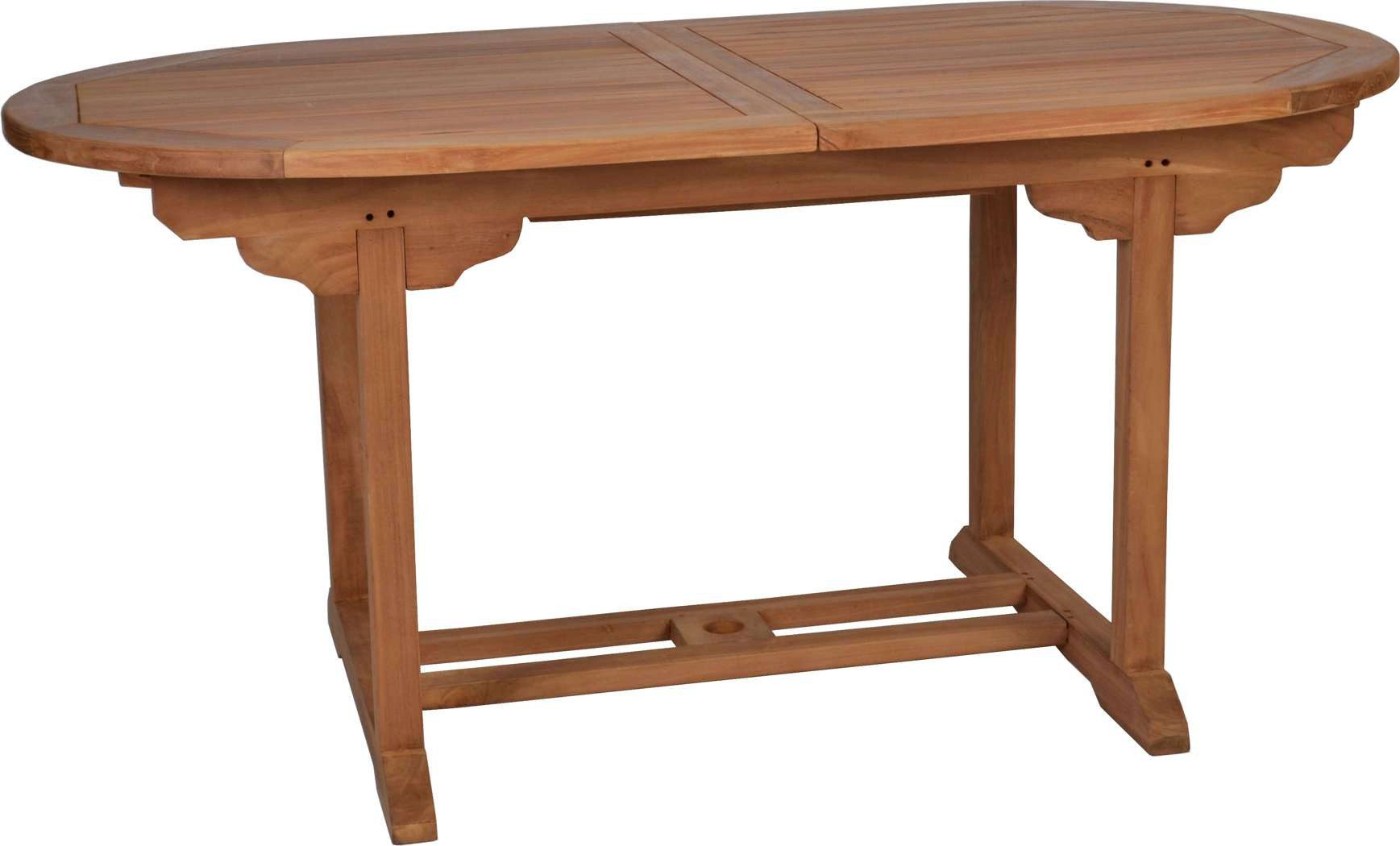 MiaMöbel Gartentisch, aus massivem Teakholz Honig Ausziehbar