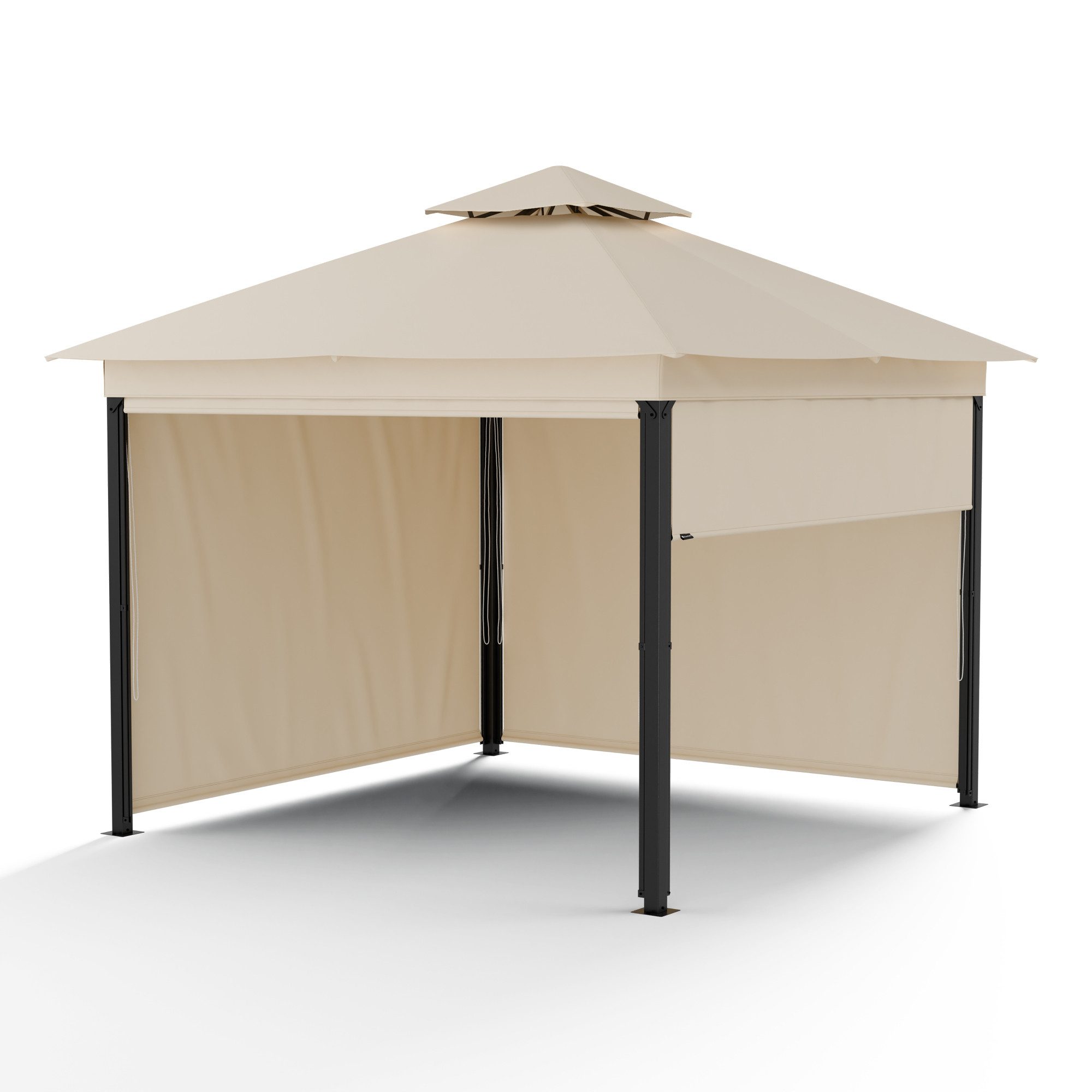 blumfeldt Pavillon Grandezza, (Set), Gartenpavillon Outdoor Garten mit 4 Seitenteilen Stahl 275x297x297 cm