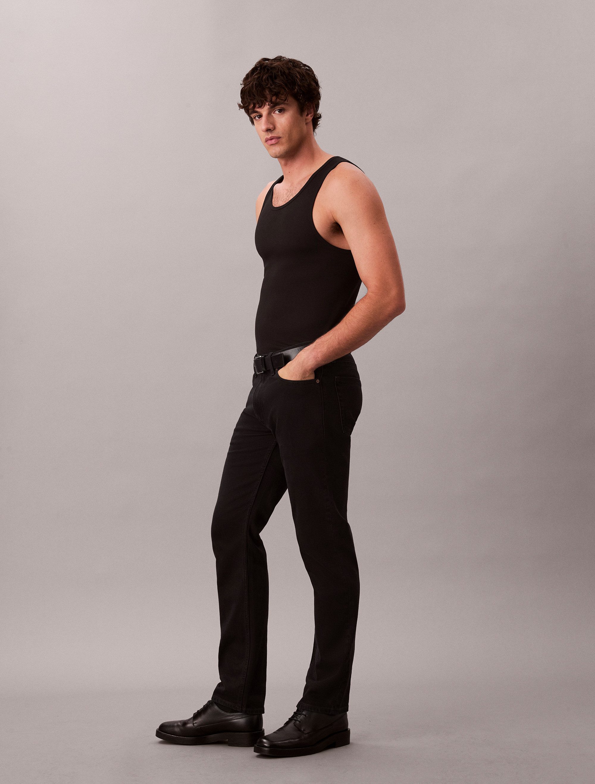 Calvin Klein Slim-fit-Jeans used washed, Slim Straight Fit, Logopatch am Bund