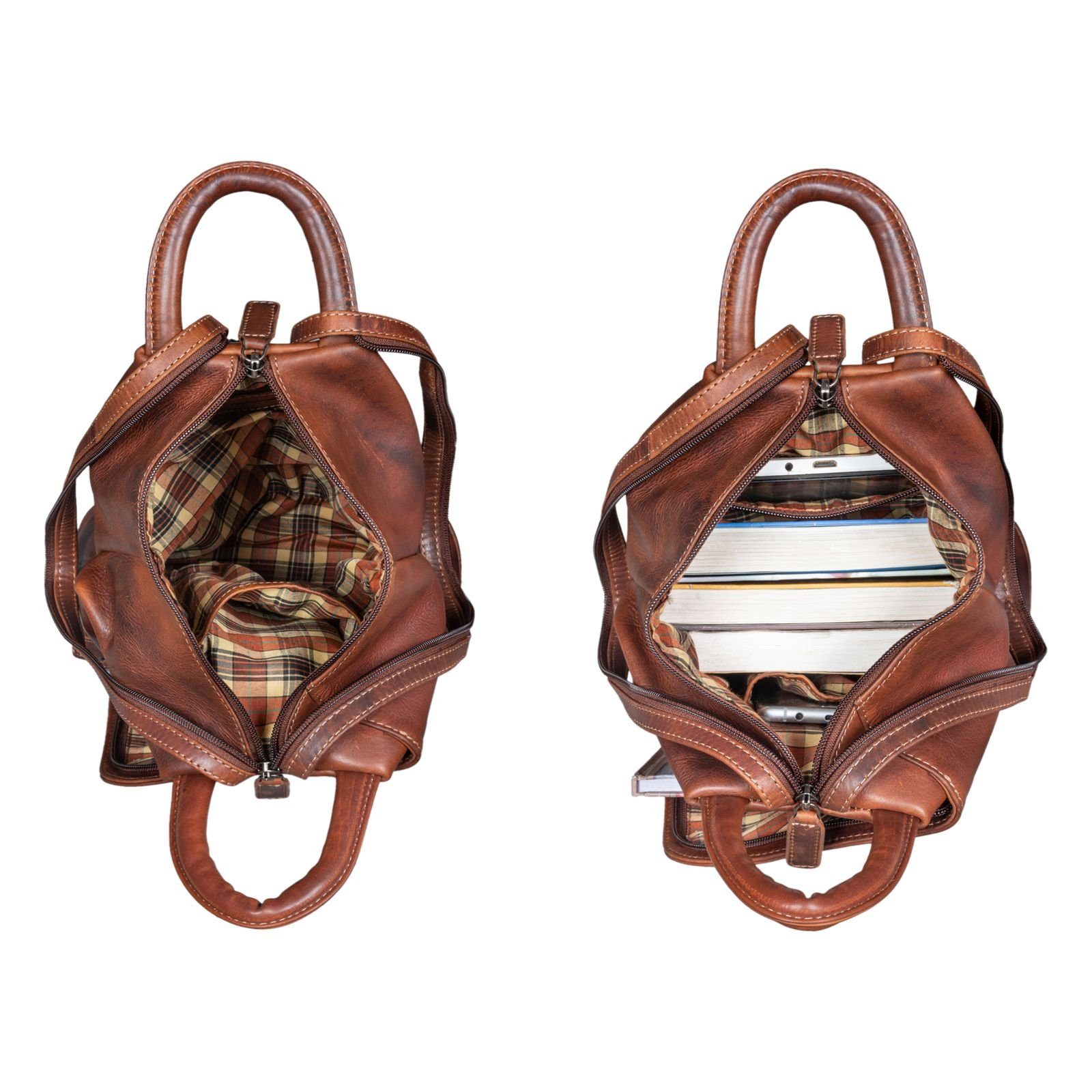 STILORD Cityrucksack "Minou" Leder Sling Bag Damen 2-in-1