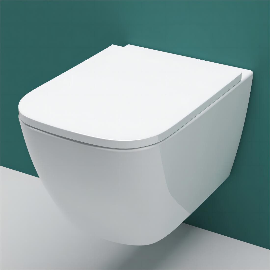 duschspa Dusch-WC Hänge WC mit Soft Close Toilette Sitz Wand Wc Spülrandlos