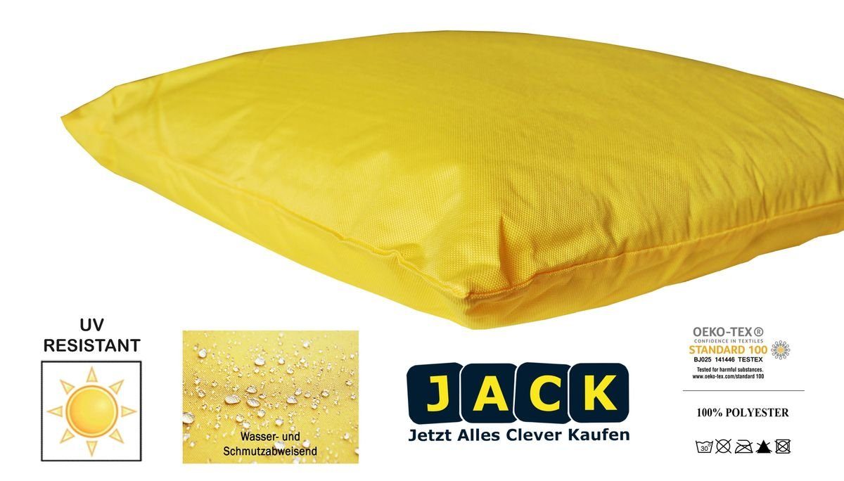 2x Lotus-Effekt, mit mit JACK Gelb Set Dekokissen Dekokissen für Füllung 45x45cm Innen Kissen geeignet & Outdoor Wasserfest, Lounge Strapazierfähig, Robust, Außen