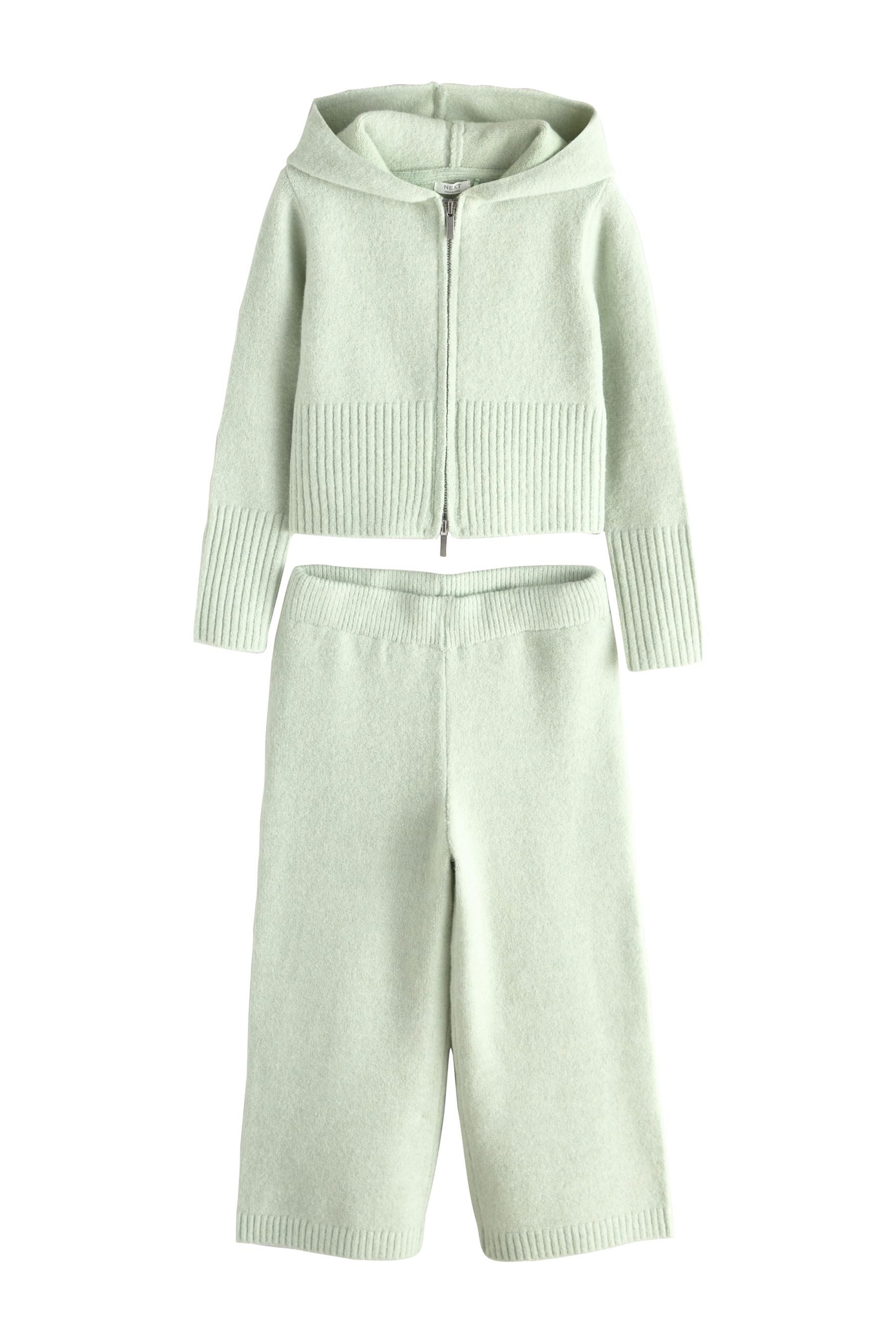 Next Langarmshirt & Hose Gestricktes Kapuzensweatshirt und Hose im Set (2-tlg)