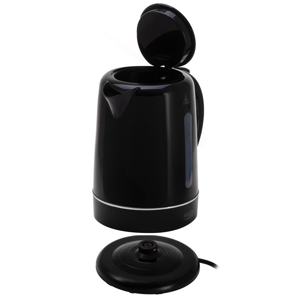 ADLER EUROPE Wasserkocher AD 1385b, 1,7 l, 2200 W, Kalkfilter, Edelstahl-Heizelement und automatische Abschaltung