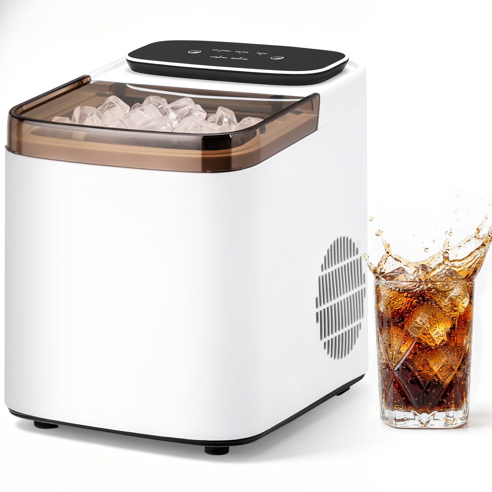 LALAHO Eiswürfelmaschine Eiswürfelbereiter für Zuhause, Tagesleistung 12 kg, 1,2L Wassertank, automatische Reinigungsfunktion