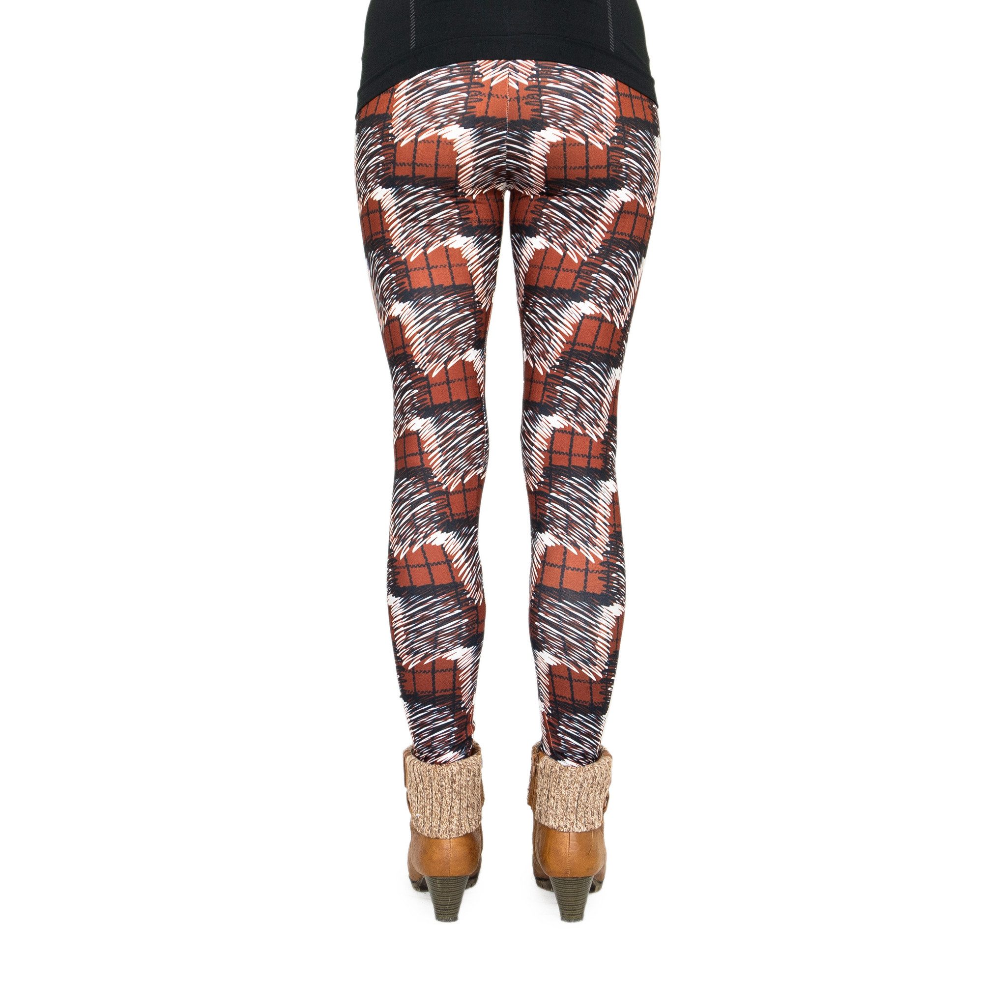 cosey Leggings Motiv-Leggings (Einheitsgröße) - Design Red Scrible (auffällige Motiv-Prints • figurbetonte Passform • schnelltrocknend, Einzelartikel) Design Red Scrible