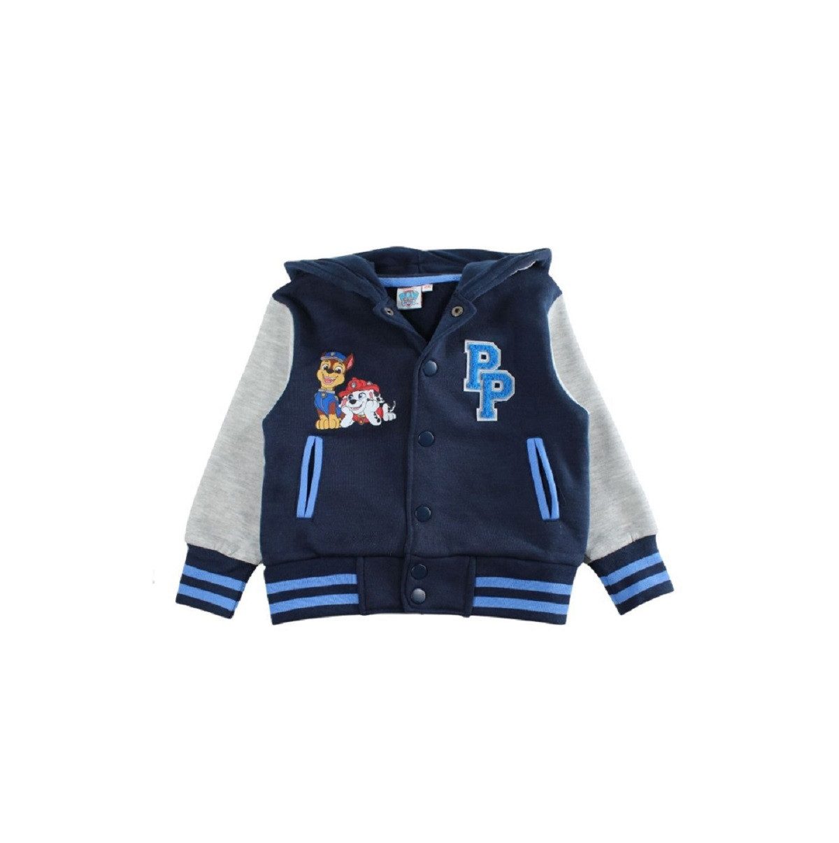 PAW PATROL Sweatjacke Kapuzenjacke für Jungen College-Jacke mit Knöpfen