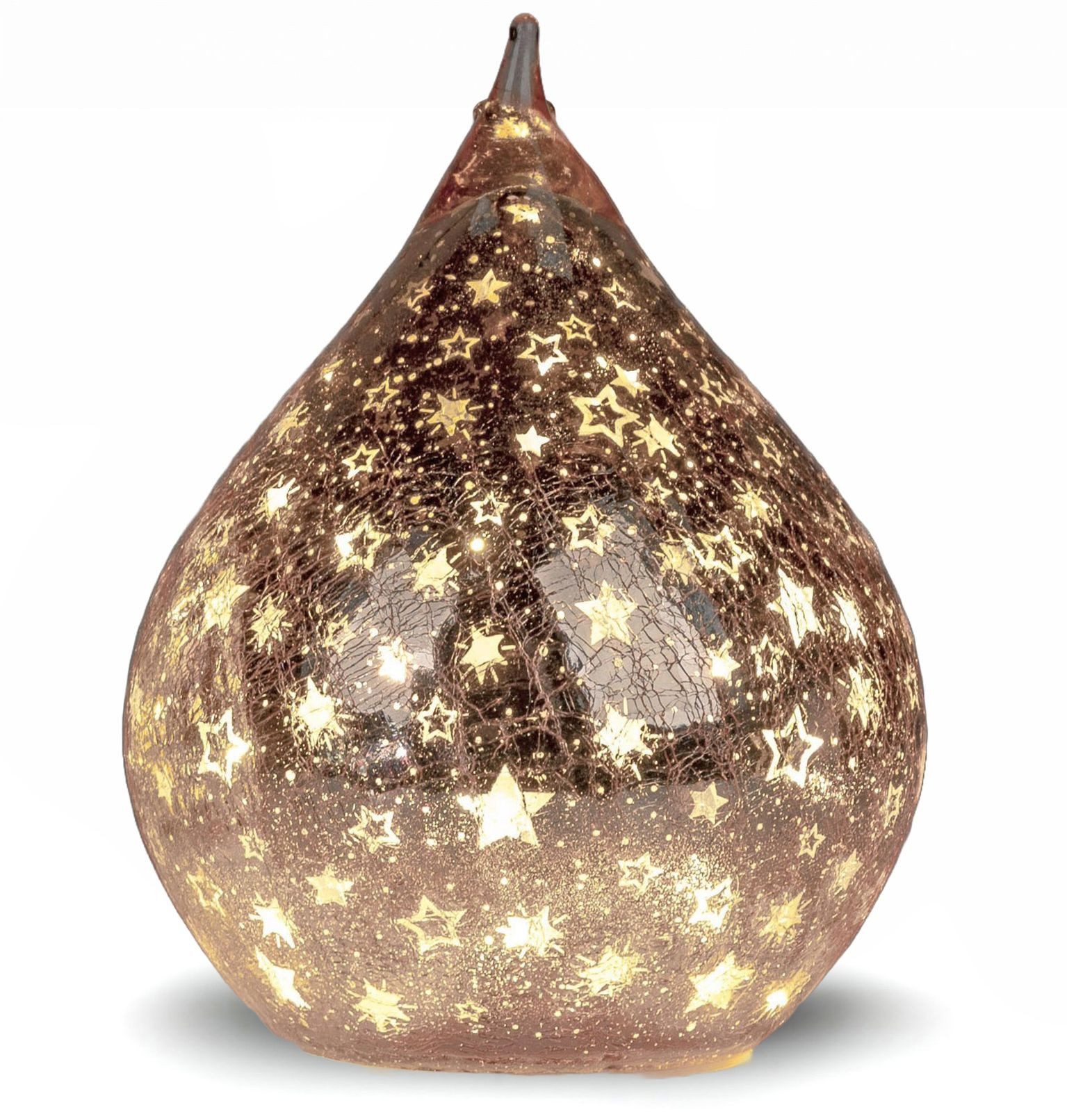 formano LED Dekolicht LED Deko Tropfen Sterne Rose-Gold 25cm + Timer 6h an/ günstig online kaufen