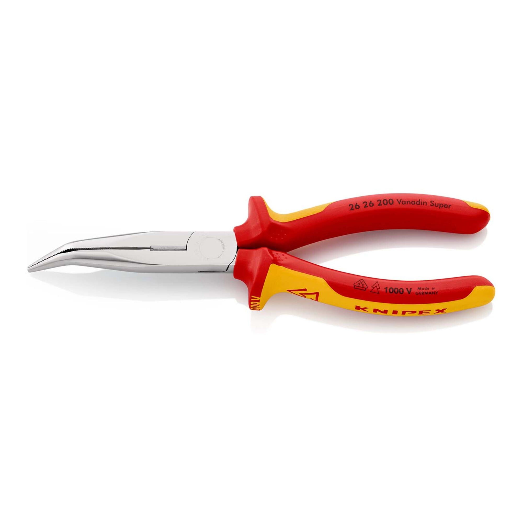 Knipex Blechschere KNIPEX 26 26 200 Flachrundzange mit Schneide (Storchschnabelzange) iso