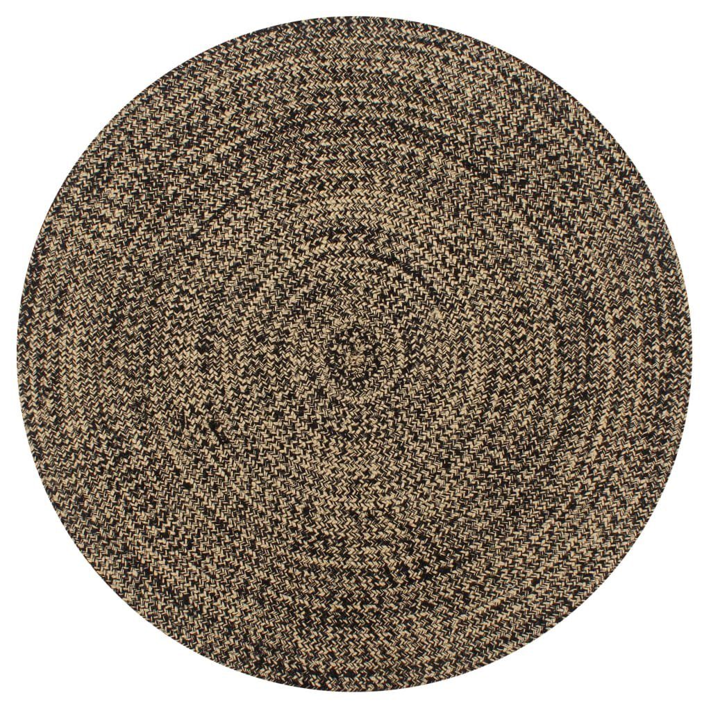 vidaXL Teppich Teppich Handgefertigt Jute Schwarz günstig online kaufen