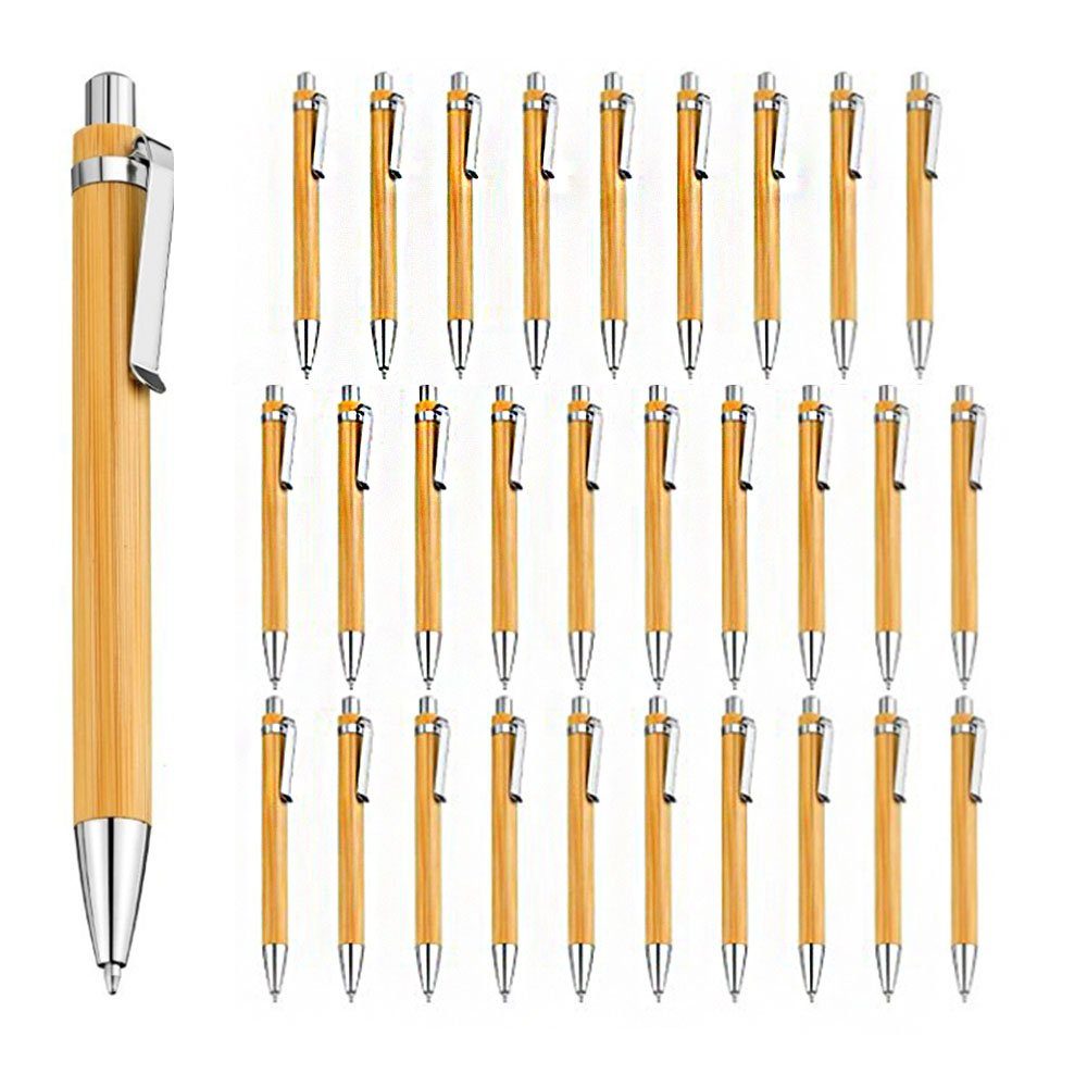 CTGtree Kugelschreiber 30 Pcs Bambus Kugelschreiber 3 Farben innerer Kern Kugelschreiber, (30-tlg)