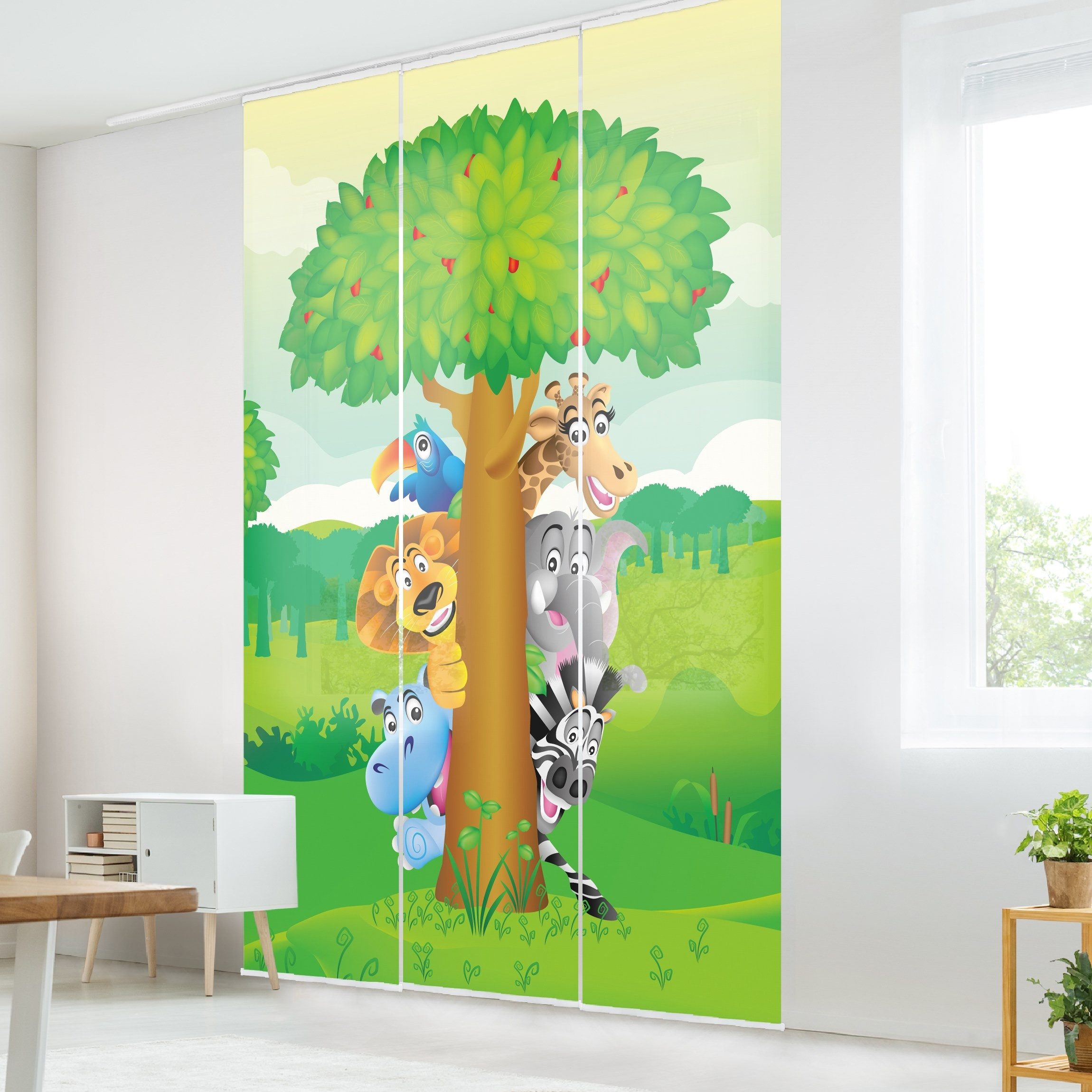 Bilderdepot24 Schiebegardine modern Flächenvorhang blickdicht Dschungeltier günstig online kaufen