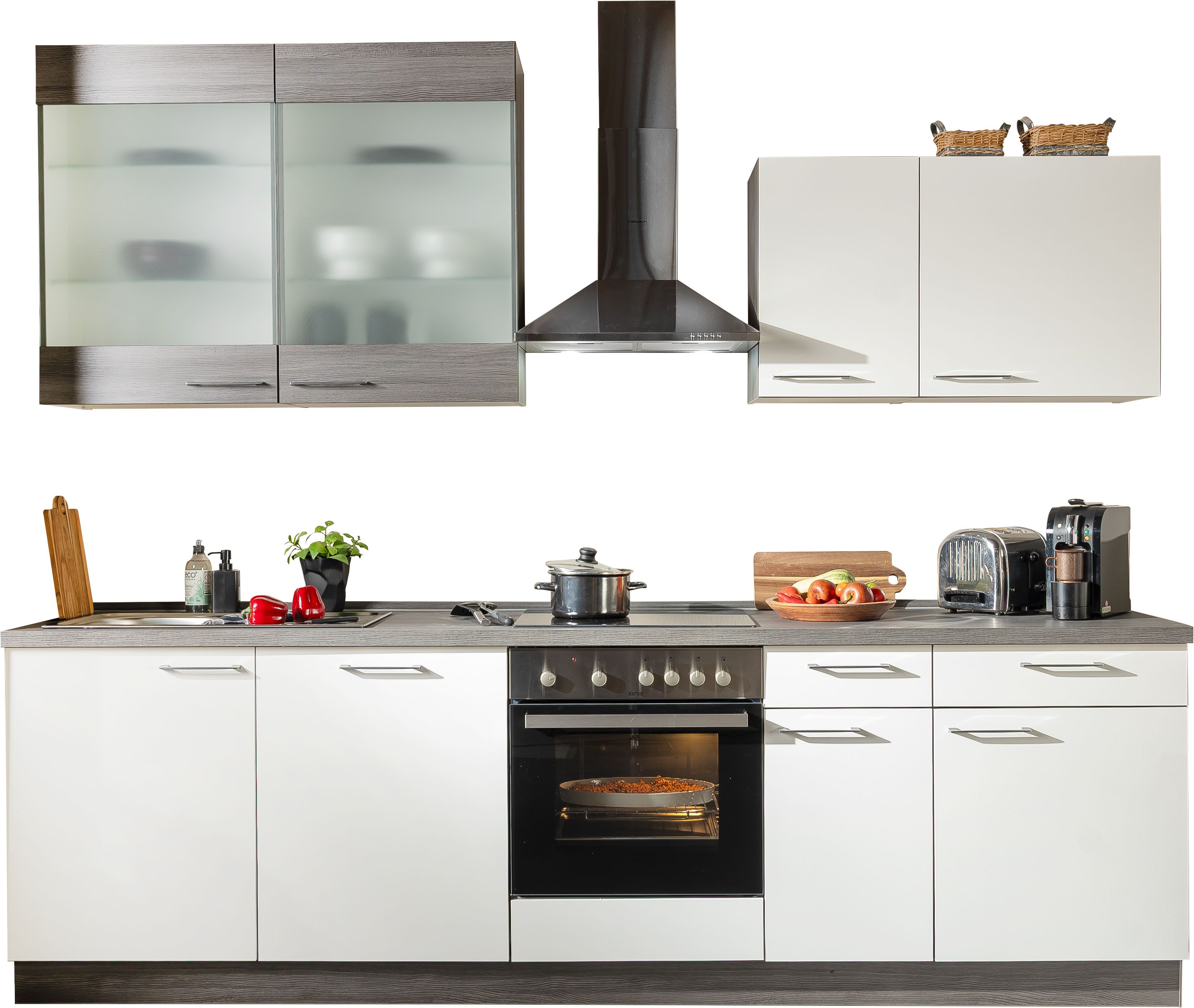 KOCHSTATION Küche Trea, vormontiert, wahlweise mit E-Geräten, Stellbreite 280 cm