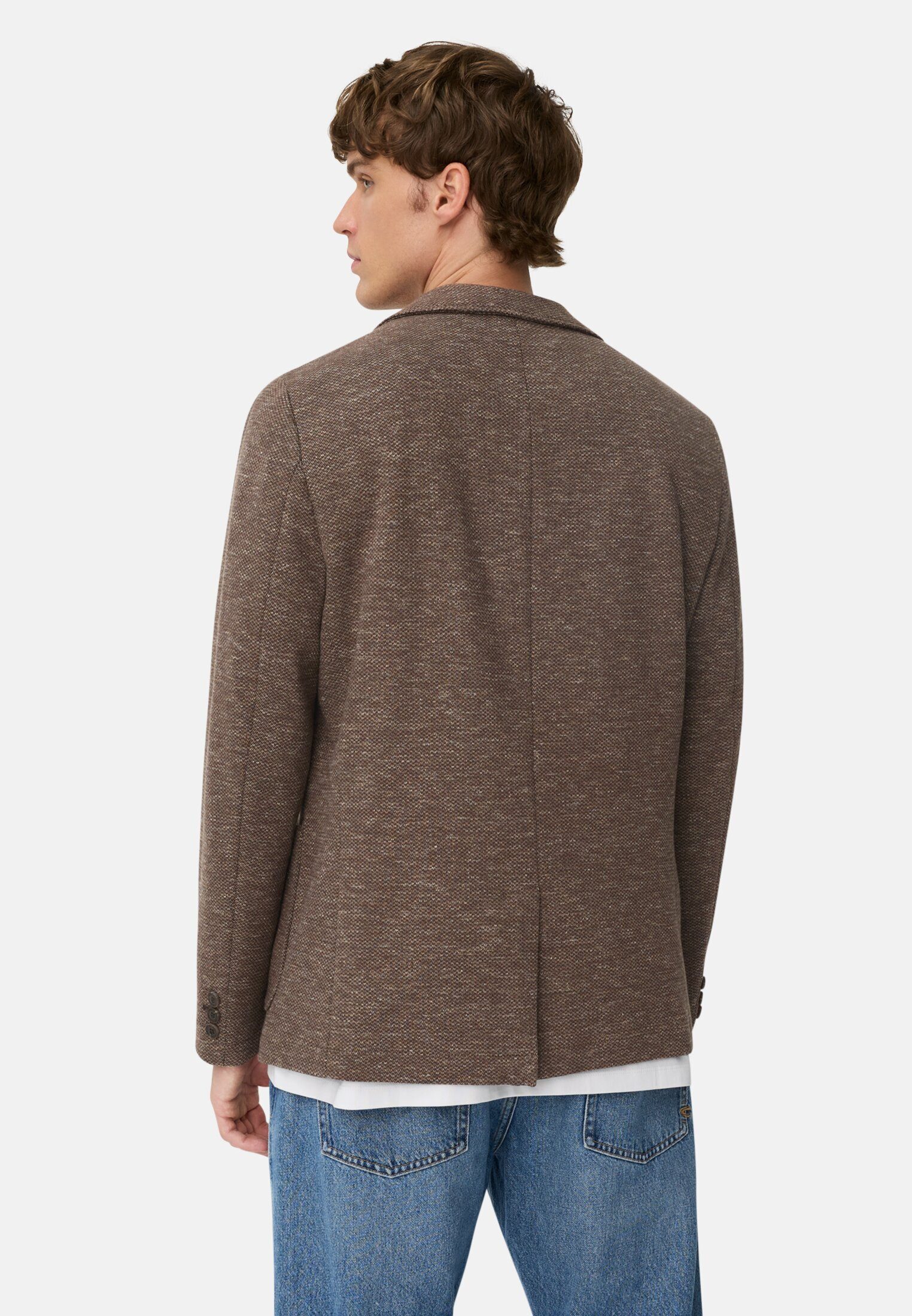 camel active Jerseysakko im Baumwoll-Mix Langarm Reverskragen Jerseysakko günstig online kaufen