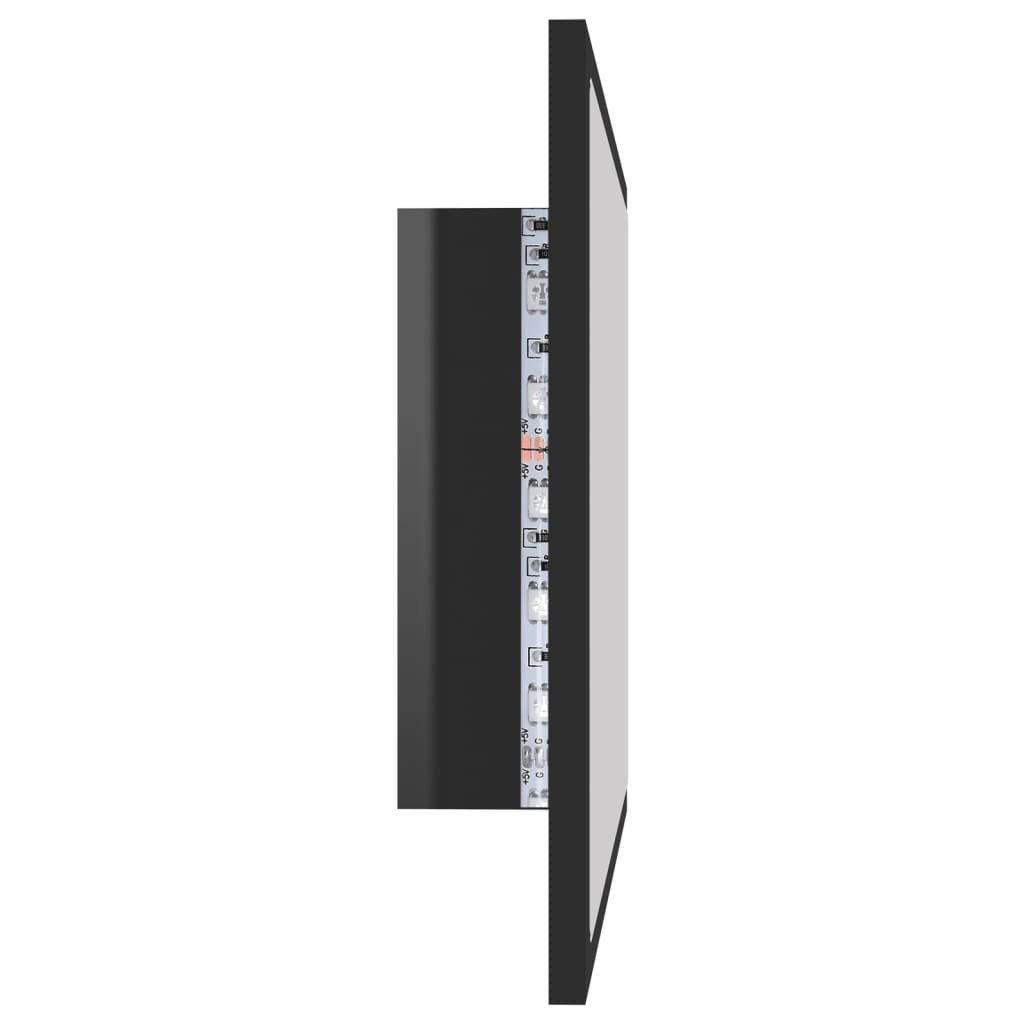 vidaXL Badezimmerspiegelschrank LED-Badspiegel Hochglanz-Schwarz cm 60x8,5x37 Acryl (1-St)